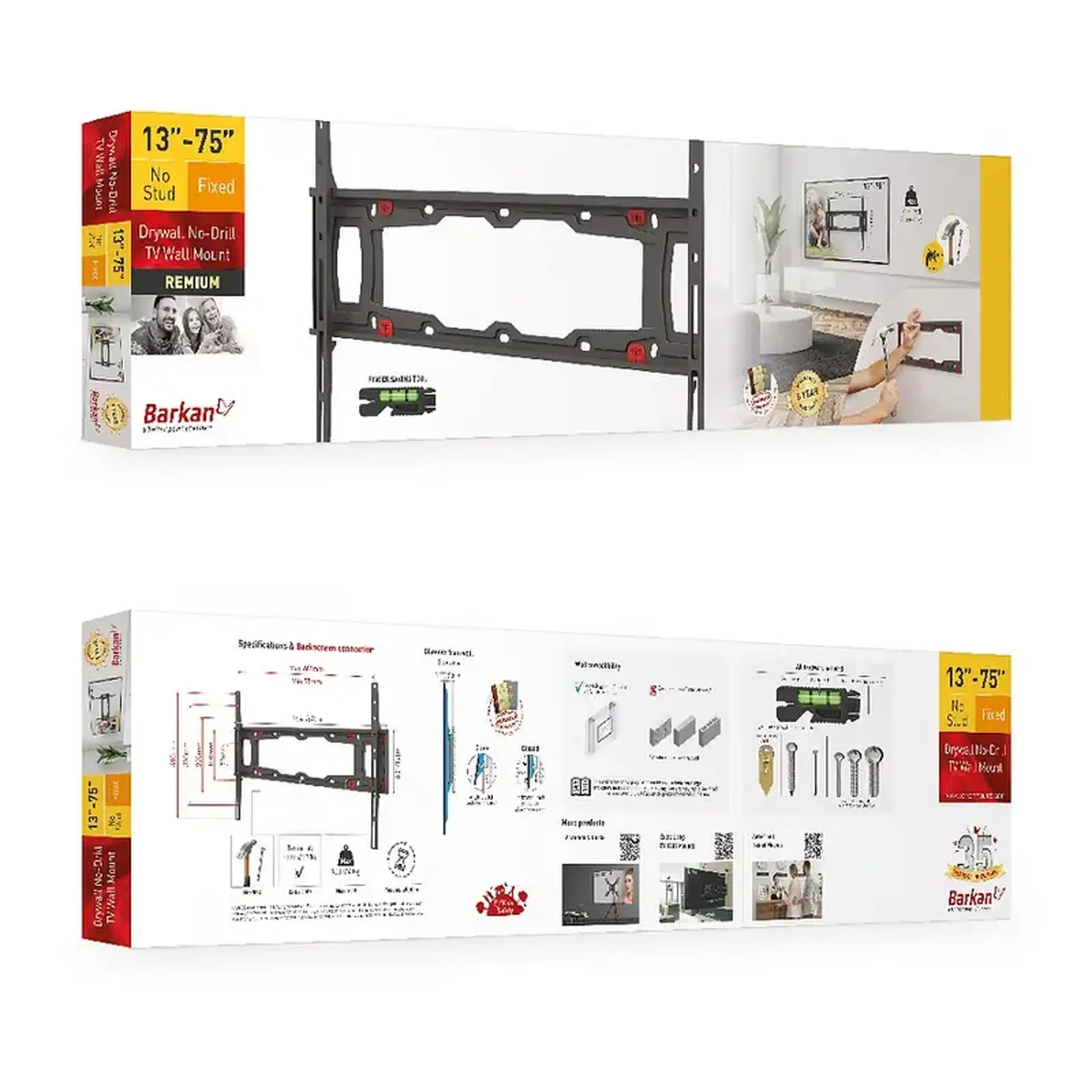 Suport fixat pe perete BARKAN ND400, Negru