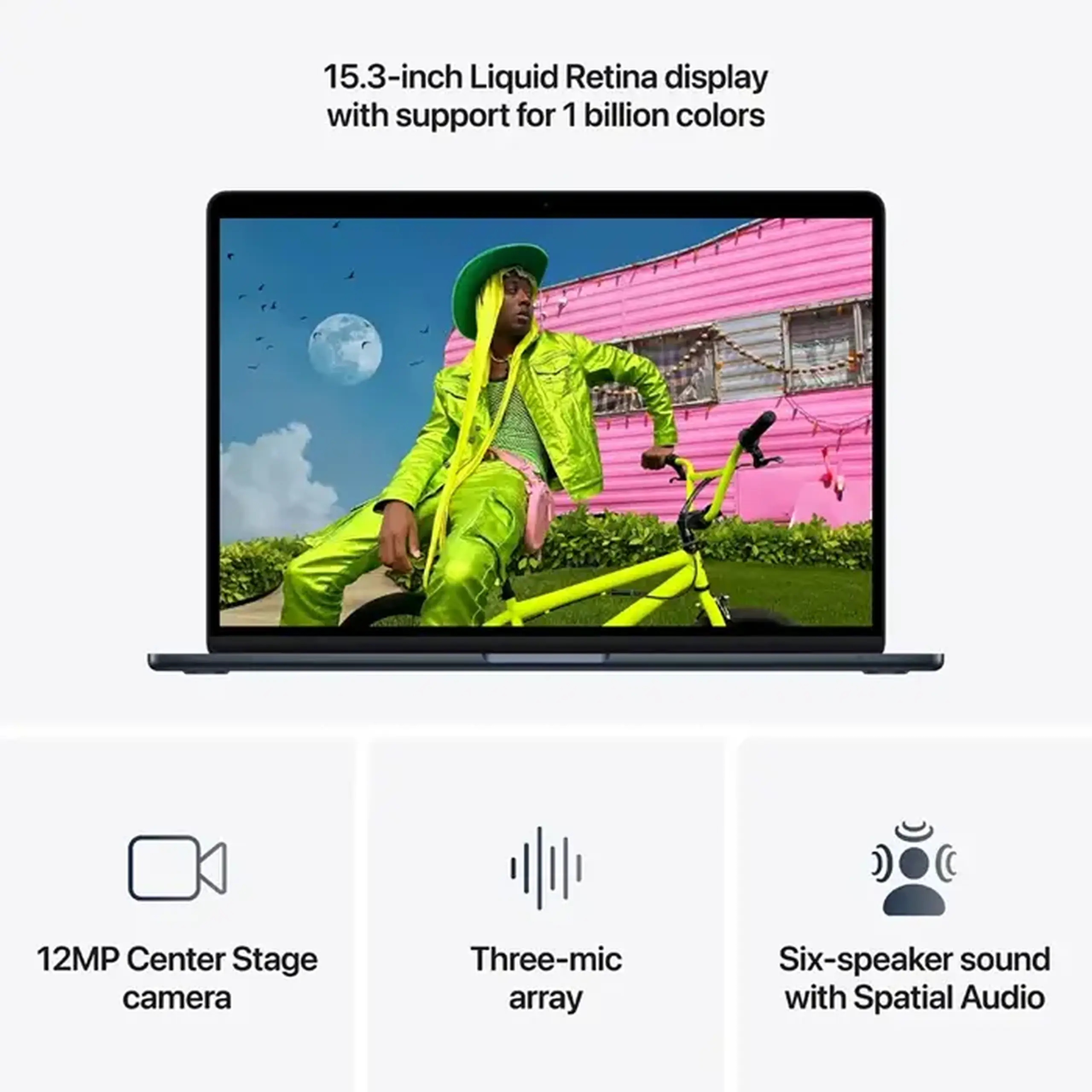 Laptop 15,3" Apple Z1LX000ZX, Midnight, M5 with 10-core CPU and 10-core GPU, 16GB/1000GB, macOS Tahoe