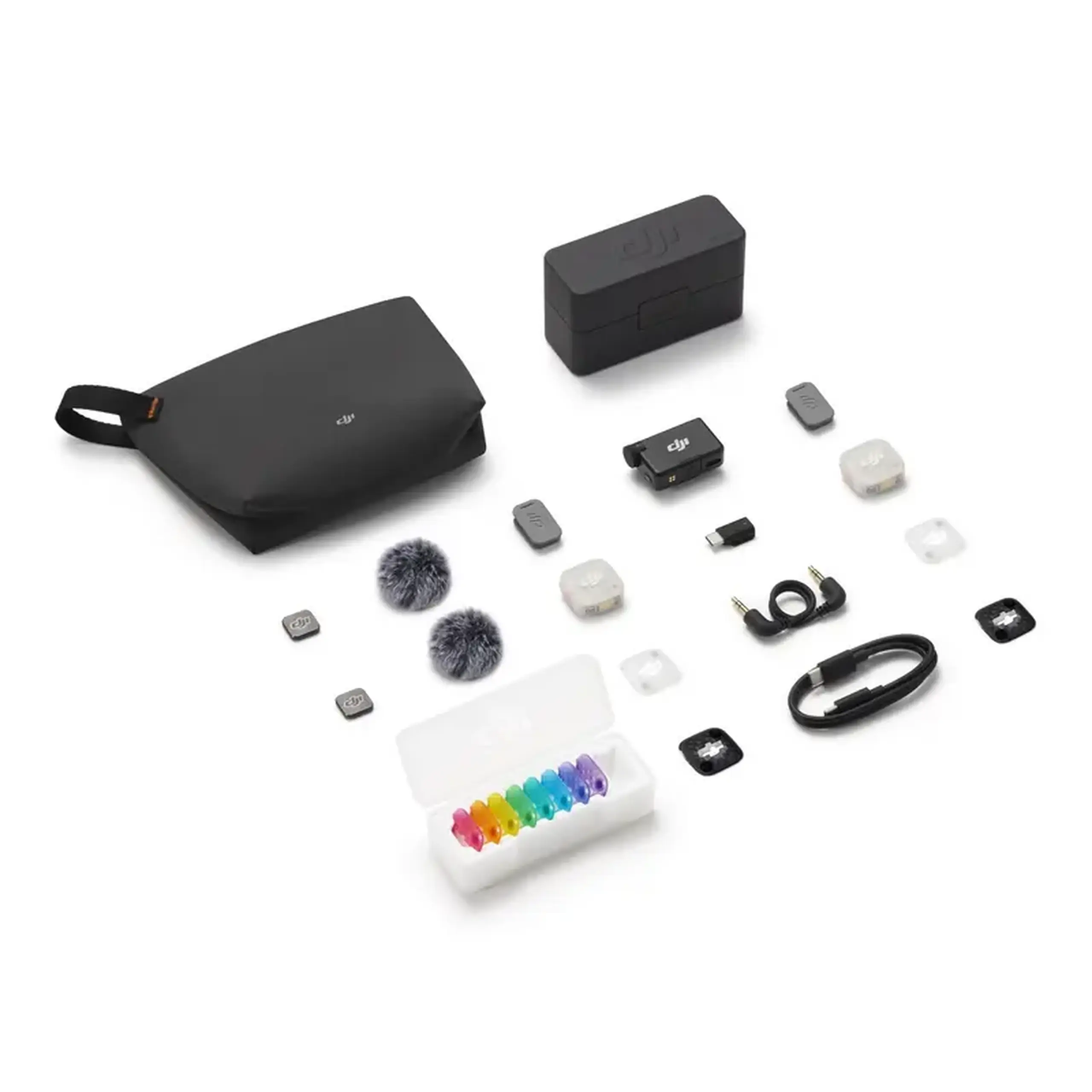 Microfon portabil pentru înregistrare vocală DJI Mic Mini 2S (2TX + 1RX + Charging Case), Fără fir, Negru