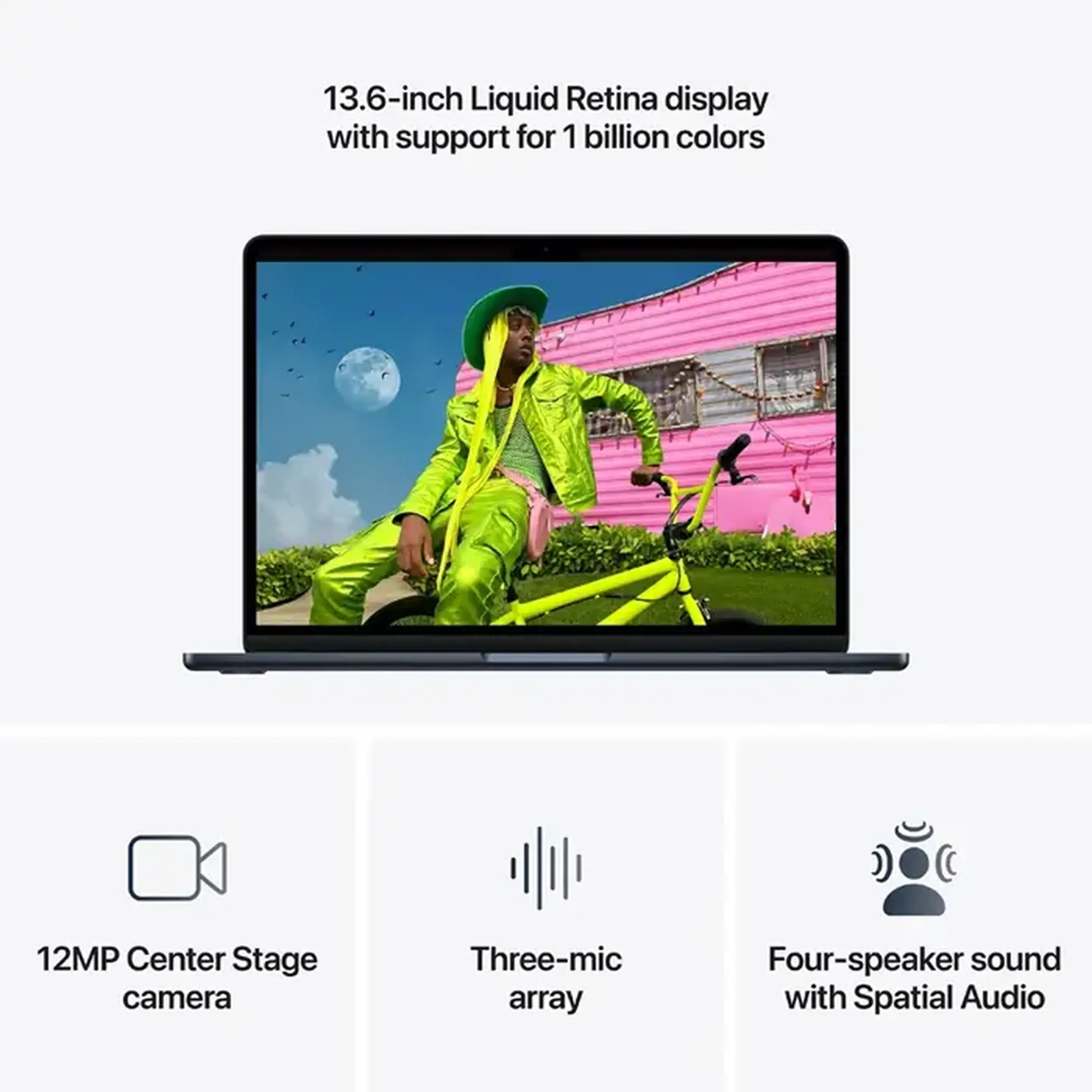 Laptop 13,6" Apple Z1L6000BQ, Midnight, M5 with 10-core CPU and 8-core GPU, 16GB/512GB, macOS Tahoe