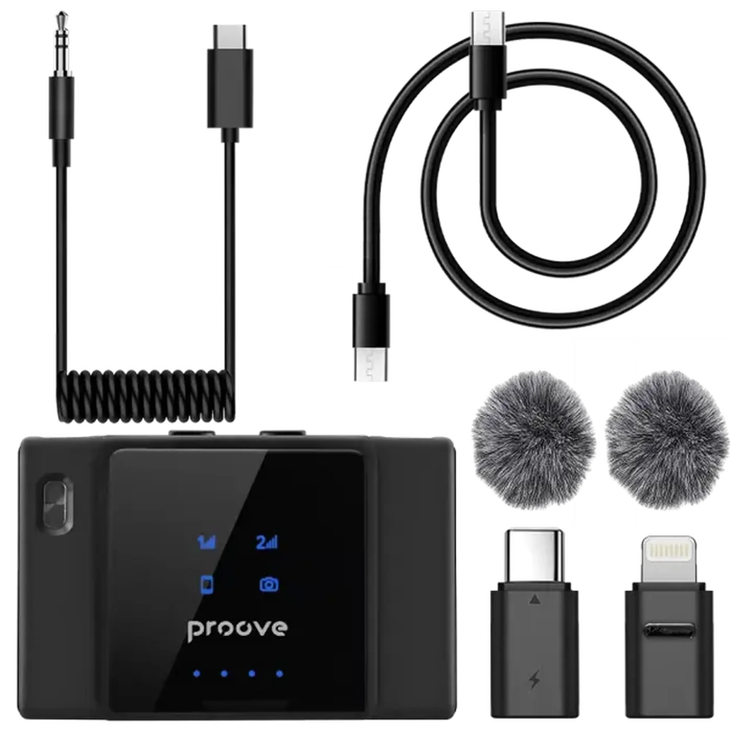 Microfon portabil pentru înregistrare vocală Proove ToneLine, Fără fir, Negru
