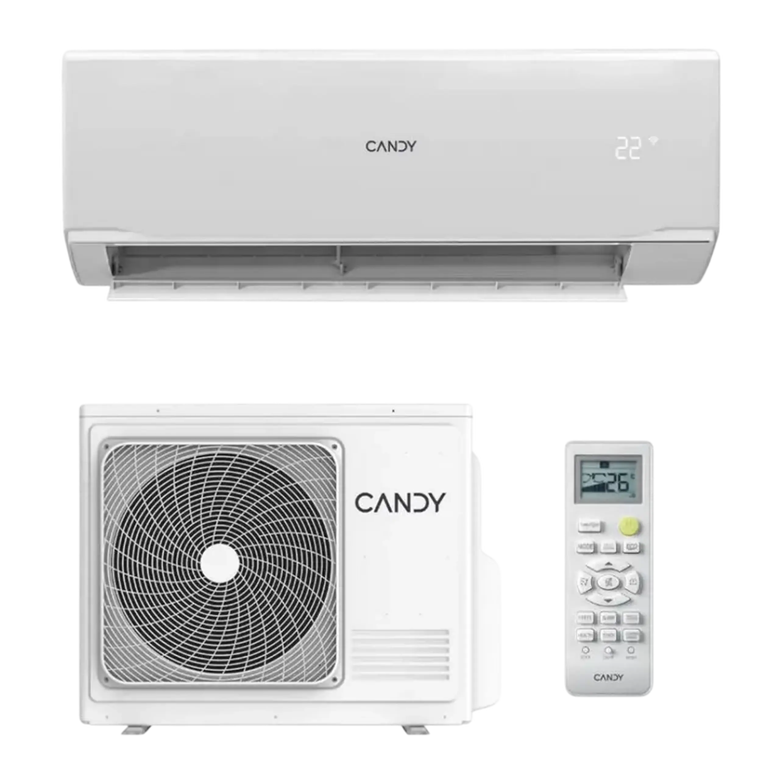 Aparat de aer condiționat Split Candy Pura CY-12RAIN-A/CY-12RAOUT-A, 12kBTU/h, Alb