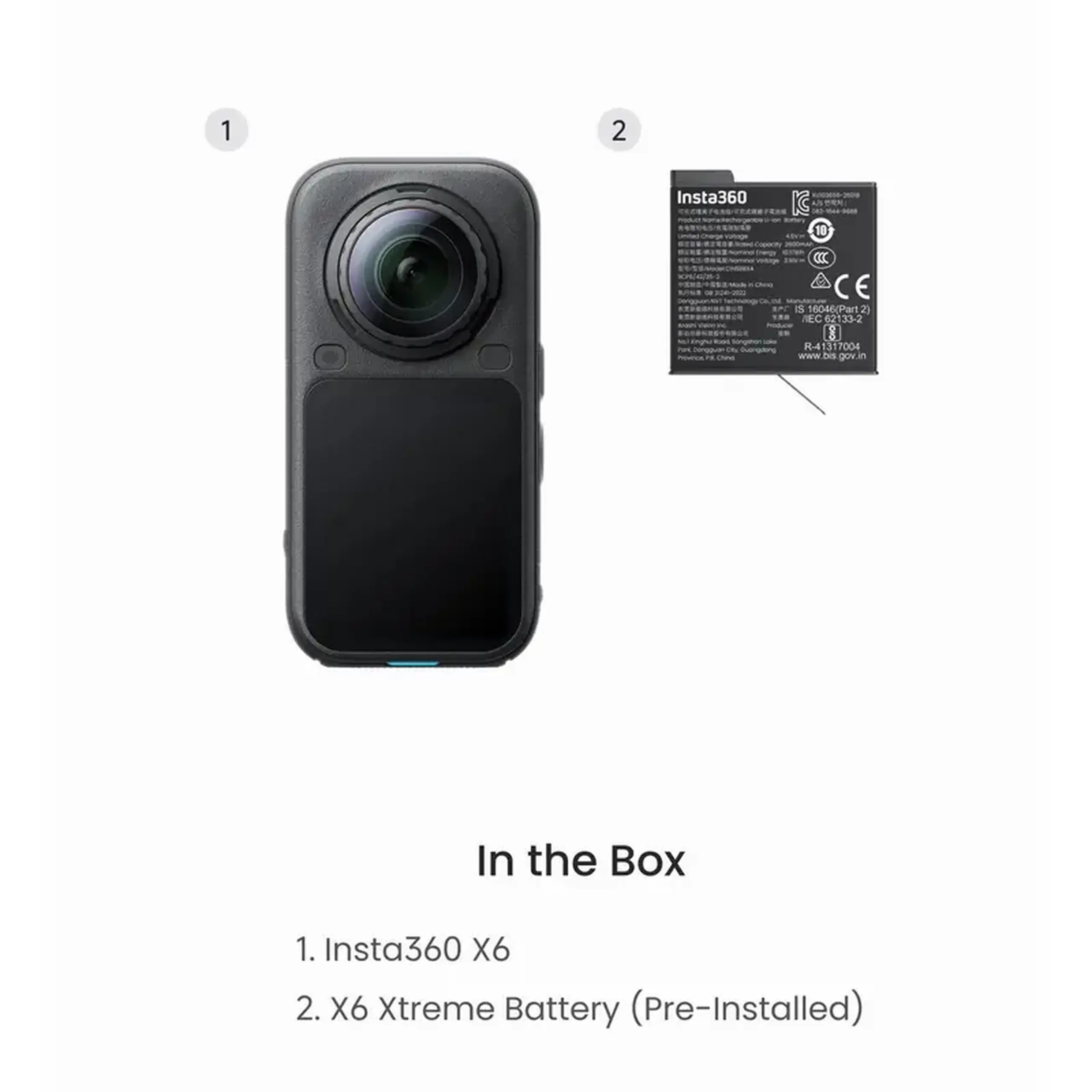 Cameră Video Sport Insta360 X6, Negru