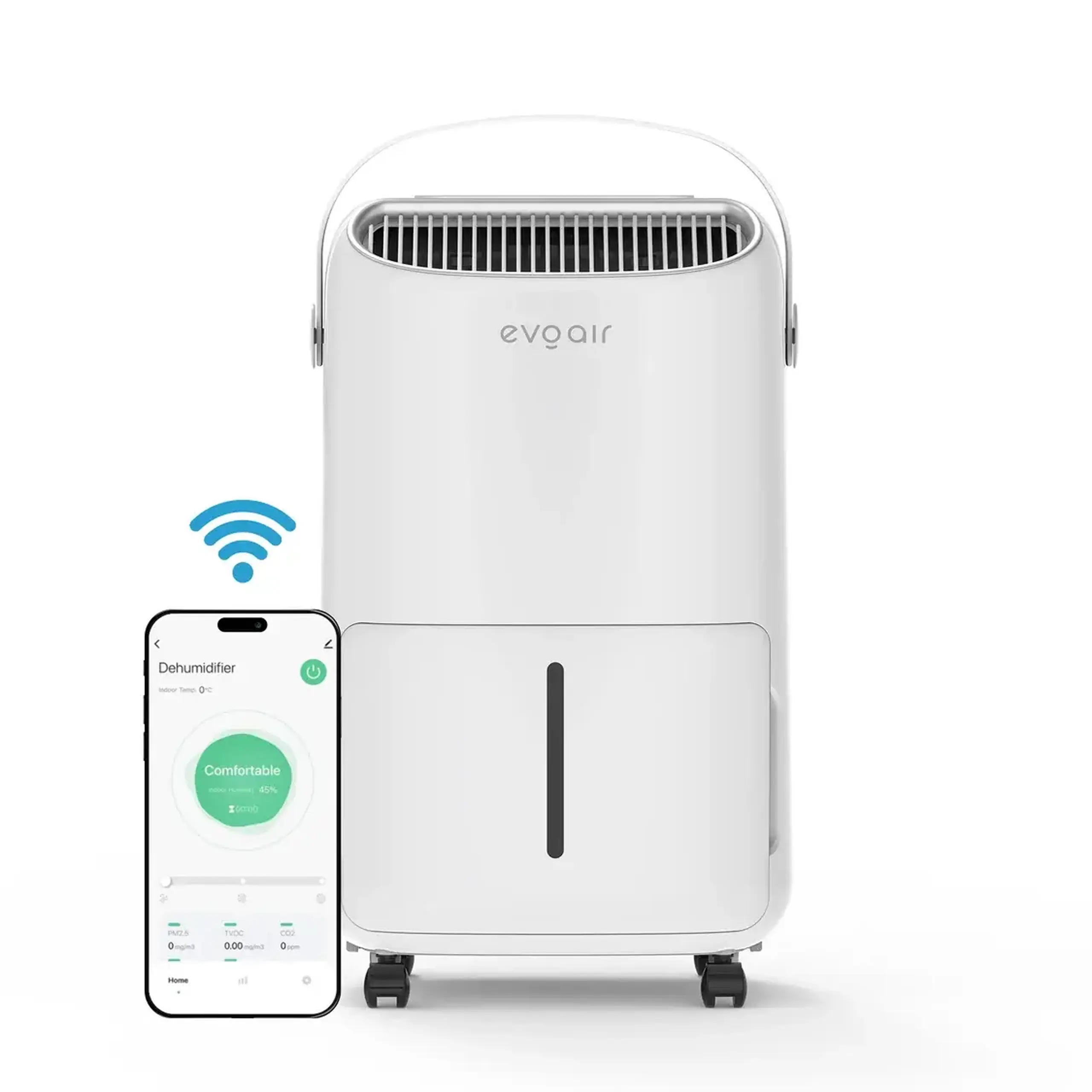 Dezumidificator Evoair NovaDry 16 Smart, 16l/24h, Senzor de Umiditate, Uscare Rufe, Crem