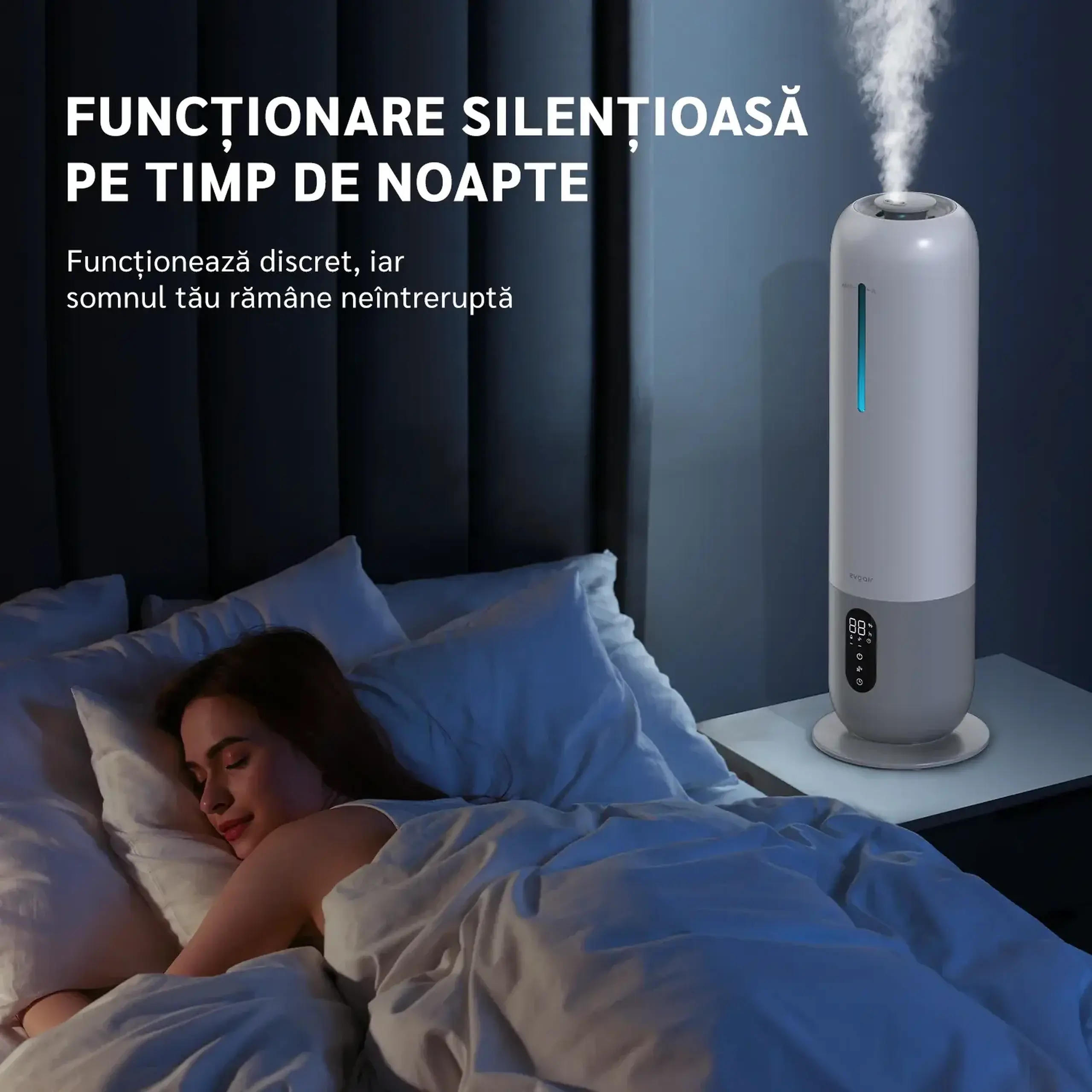 Umidificator Evoair UMIO, Rezervor 3.8L, Aromaterapie, Capacitate de umidificare 300ml/h