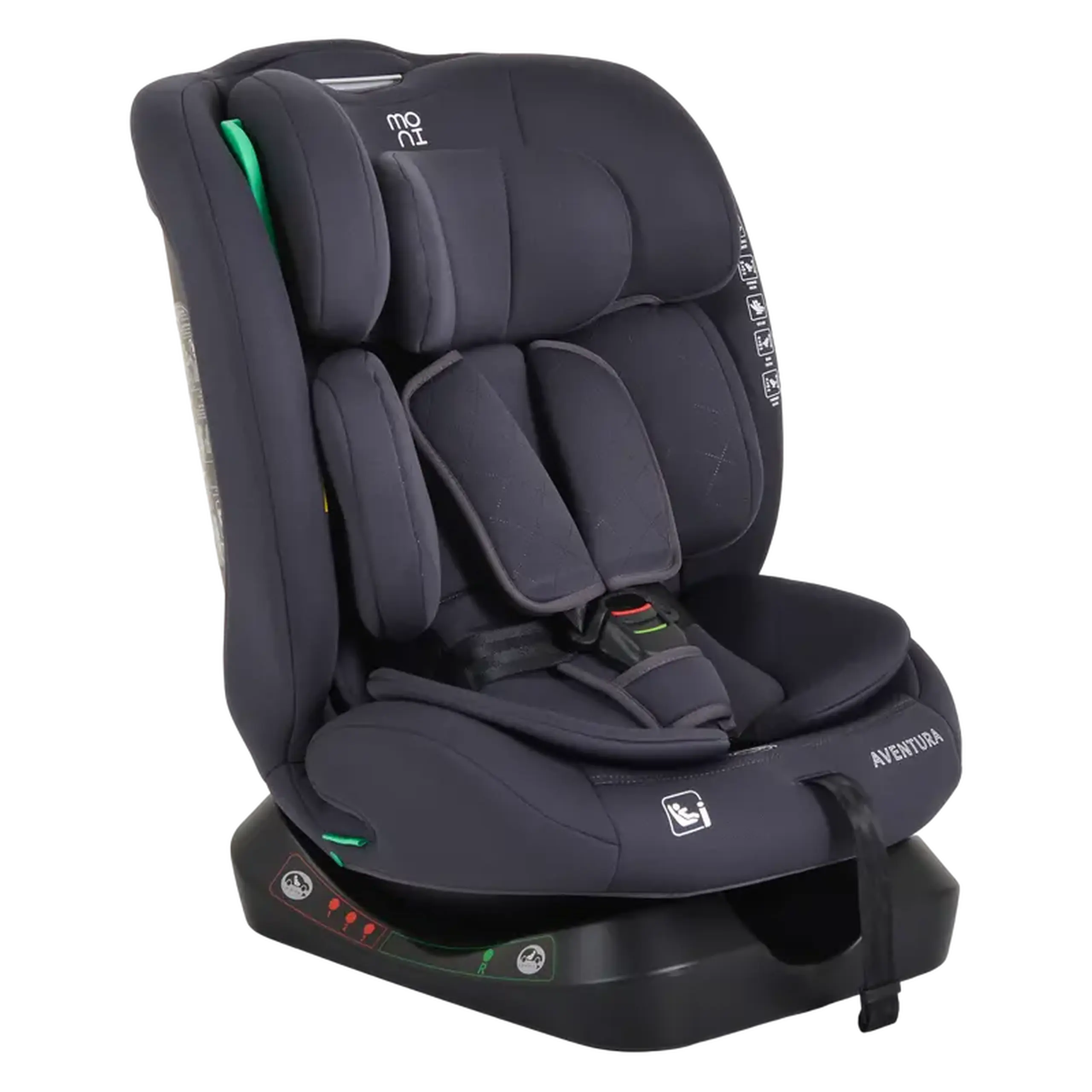 Scaun auto Moni Aventura, Grupa 0+/1/2/3 (0-36 kg), Gri
