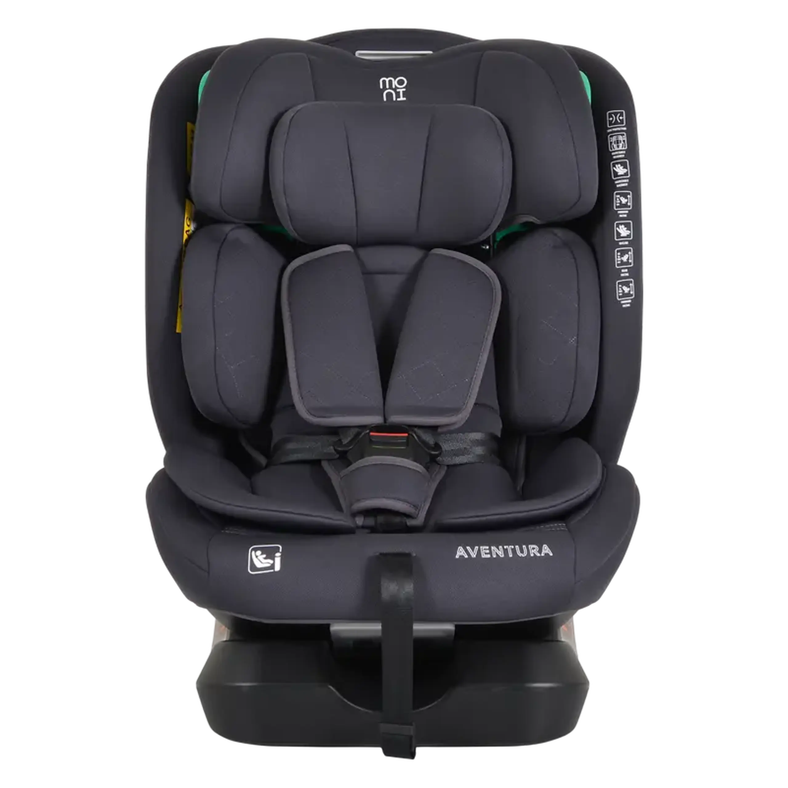 Scaun auto Moni Aventura, Grupa 0+/1/2/3 (0-36 kg), Gri