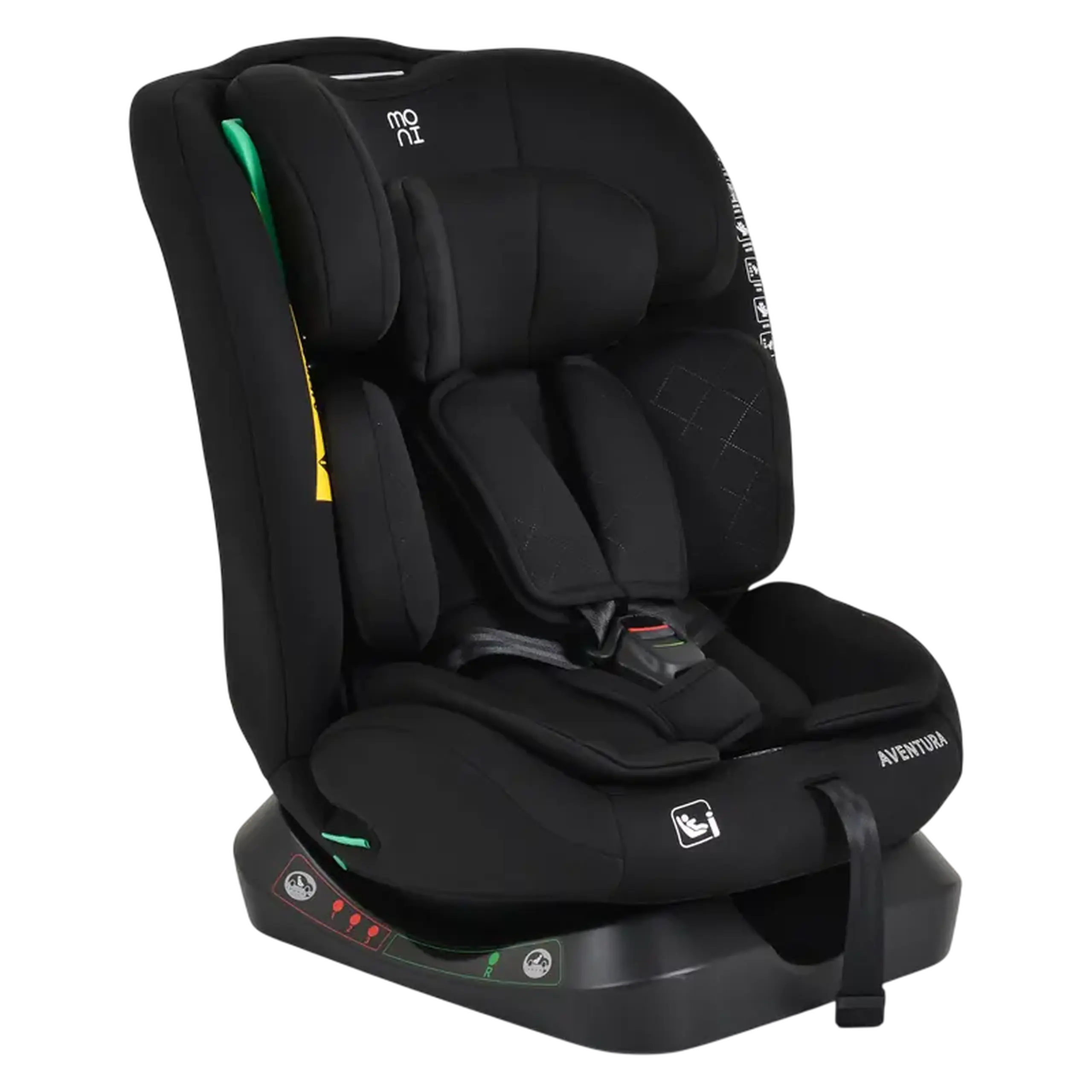 Scaun auto Moni Aventura, Grupa 0+/1/2/3 (0-36 kg), Negru