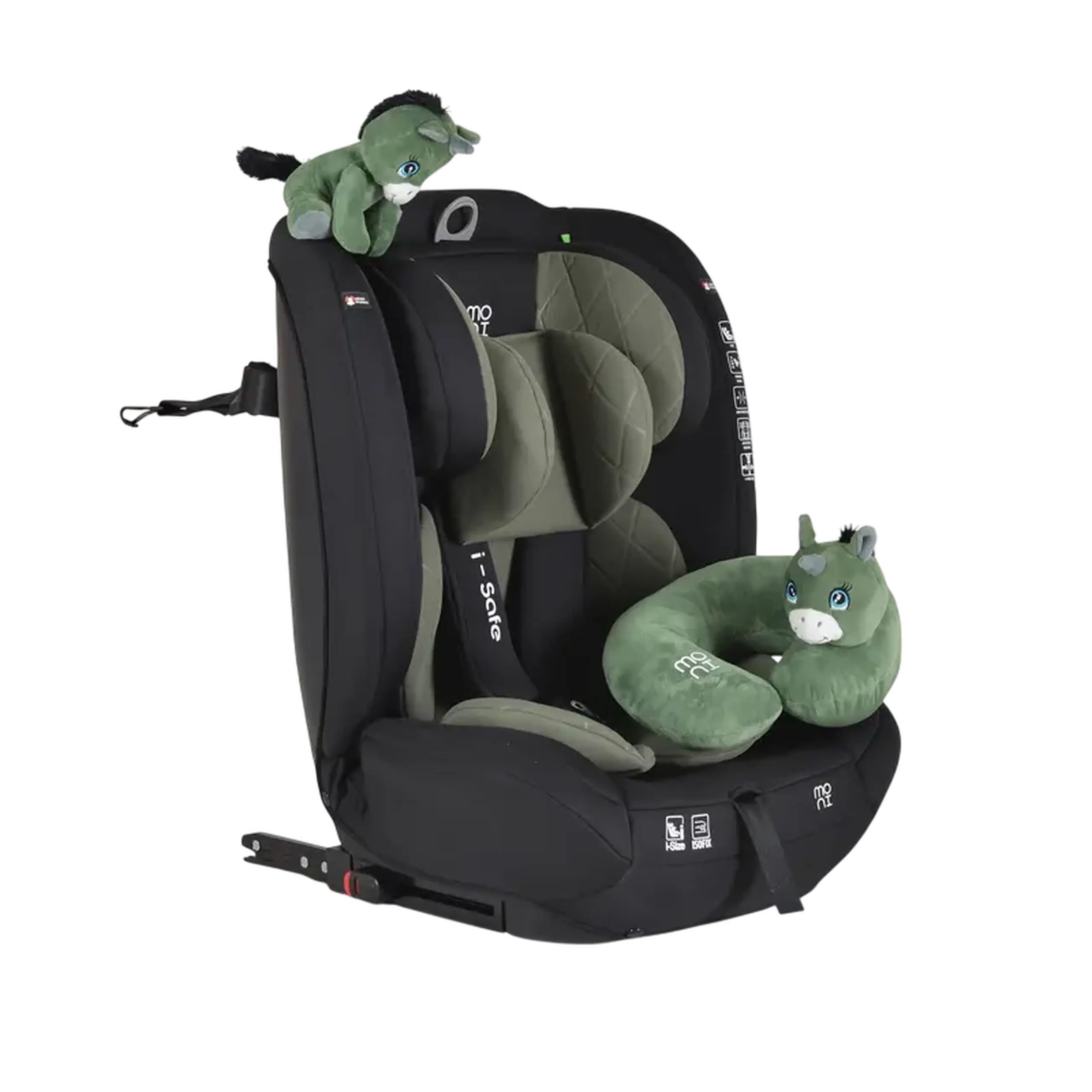 Scaun auto Moni Isafe, Grupa 1/2/3 (9-36 kg), Verde