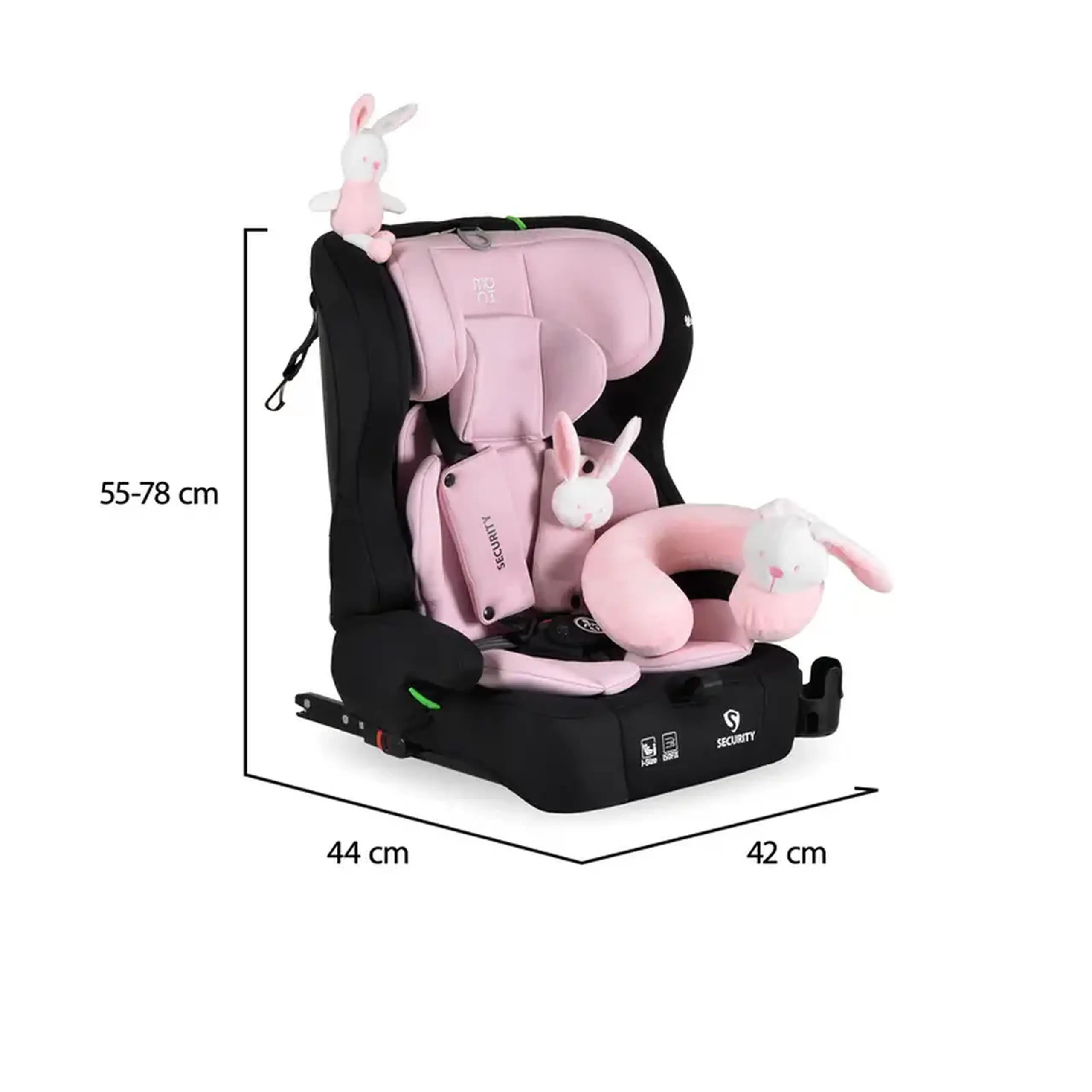 Scaun auto Moni Security, Grupa 1/2/3 (9-36 kg), Roz