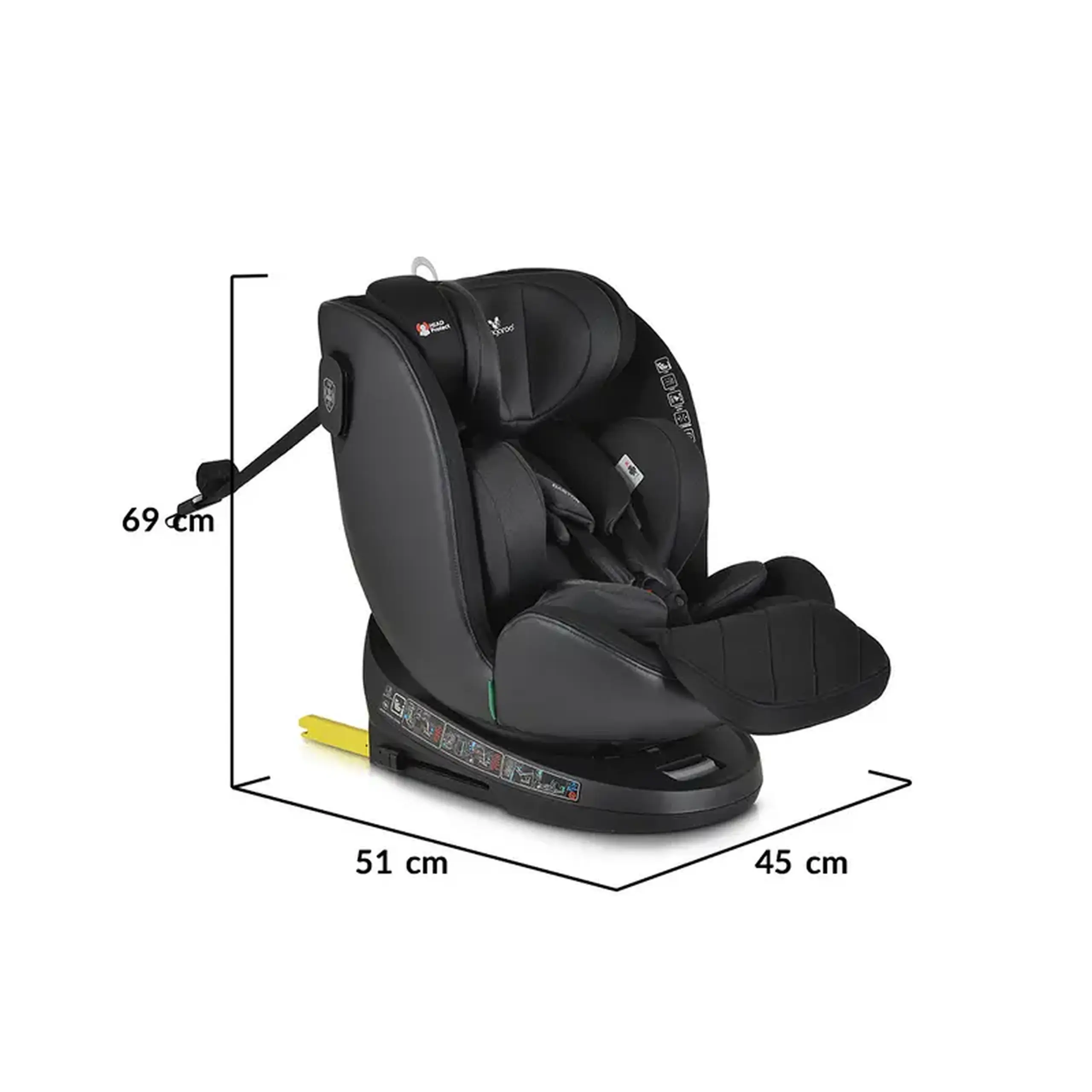Scaun auto Cangaroo Castor, Grupa 0+/1/2/3 (0-36 kg), Negru