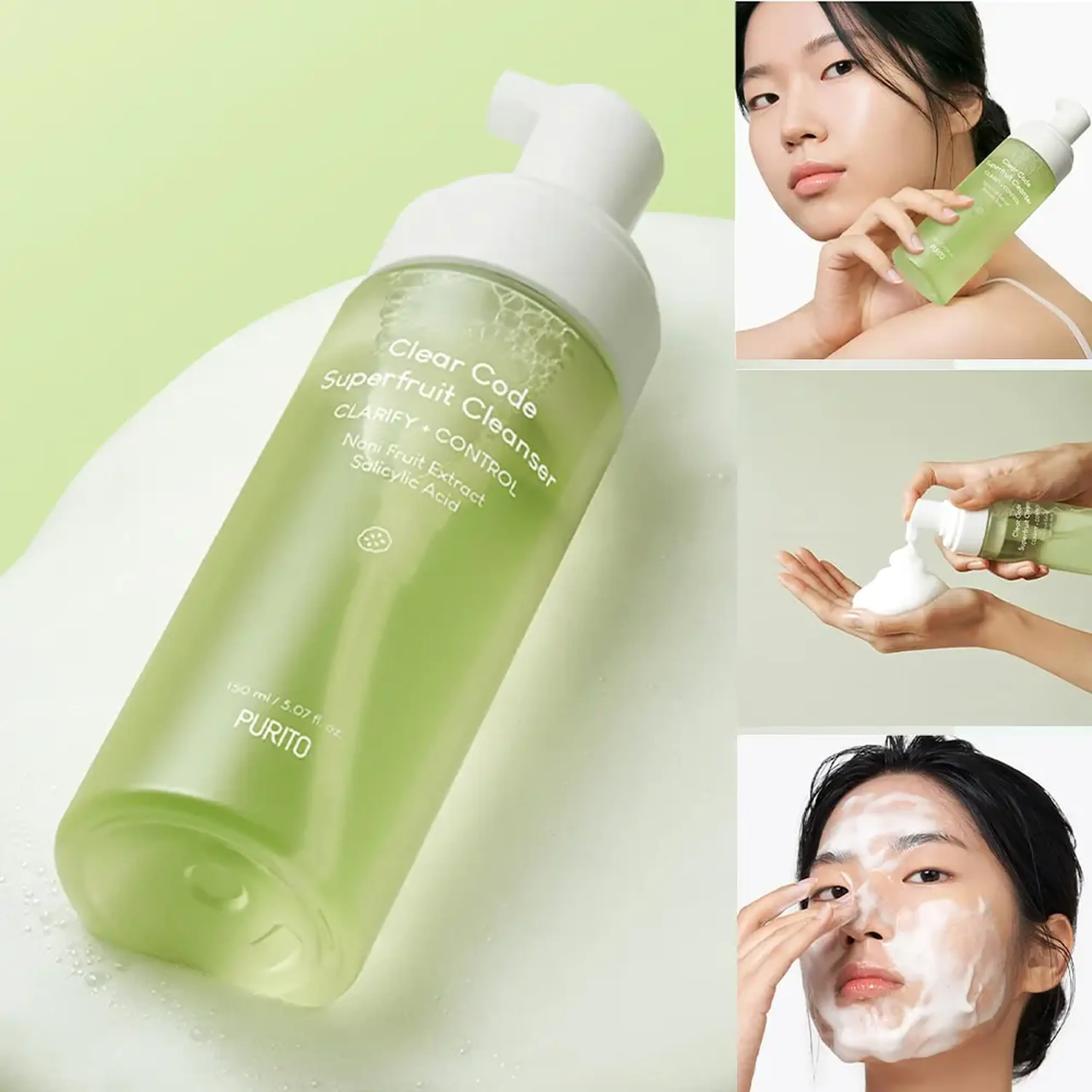 Spumă de curățare pentru piele grasă si mixtă Purito SEOUL - Clear Code Superfruit Cleanser 150ml