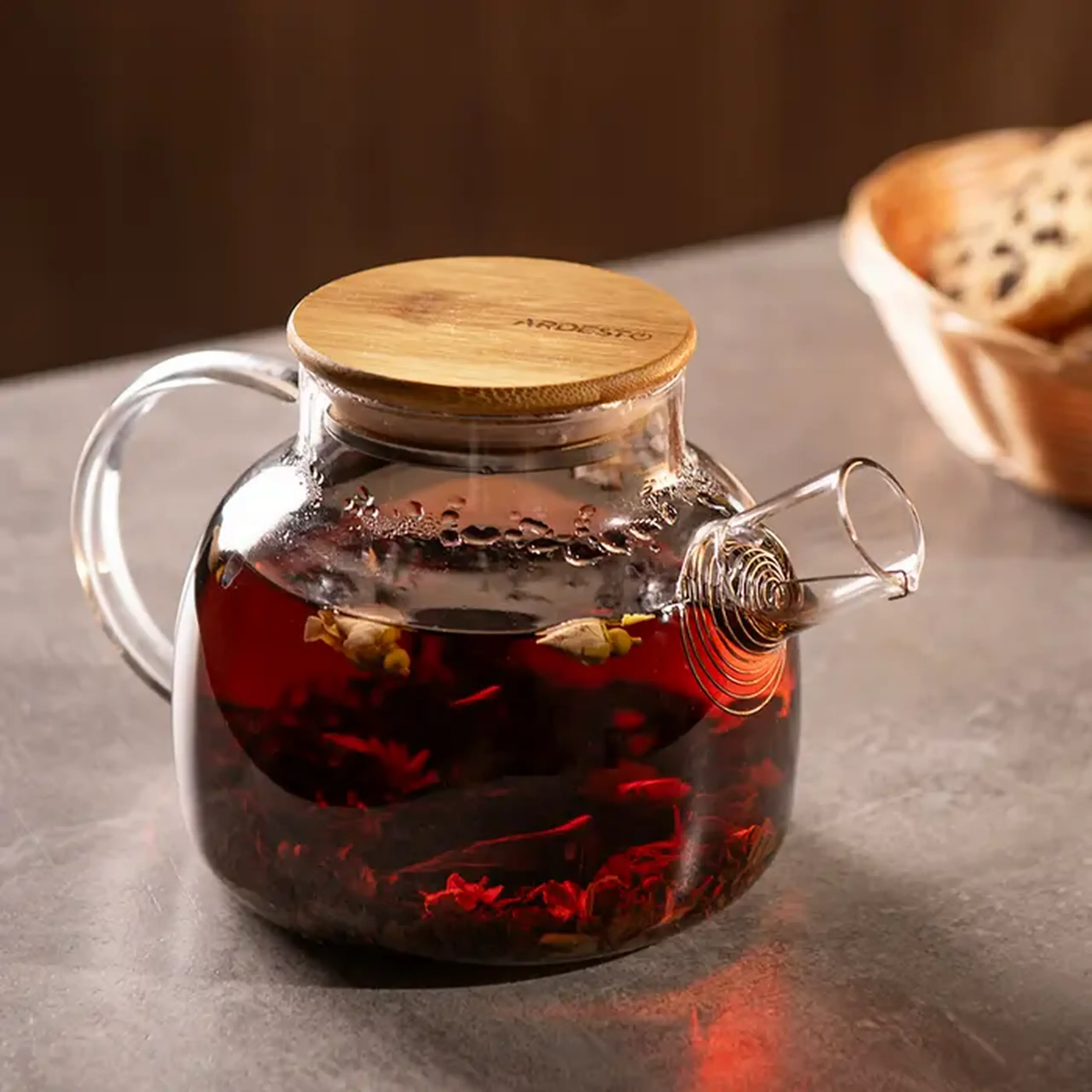 Ceainic cu infuzor Ardesto AR3010GBM, 1L, Transparent
