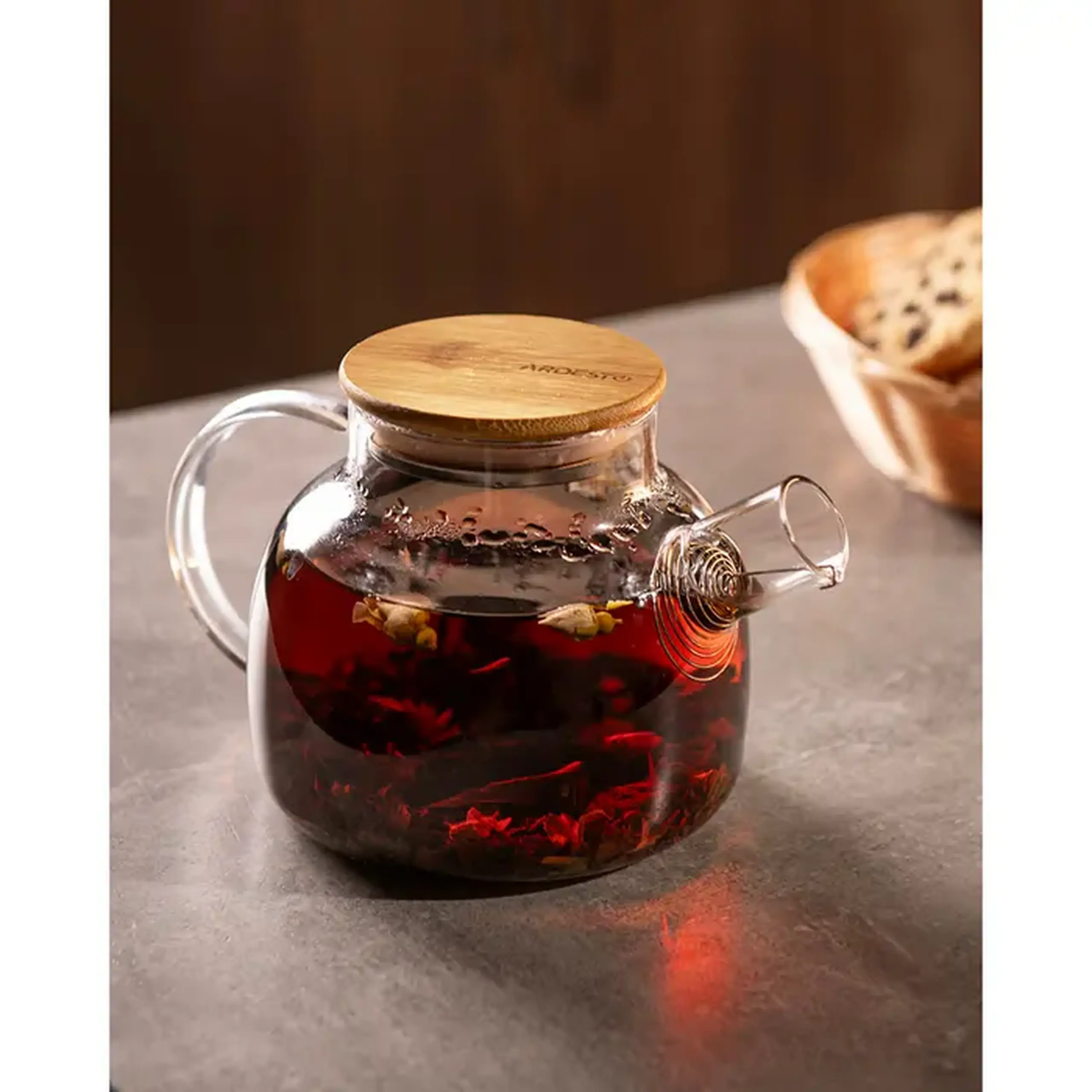 Ceainic cu infuzor Ardesto AR3008GBM, 0,8L, Transparent