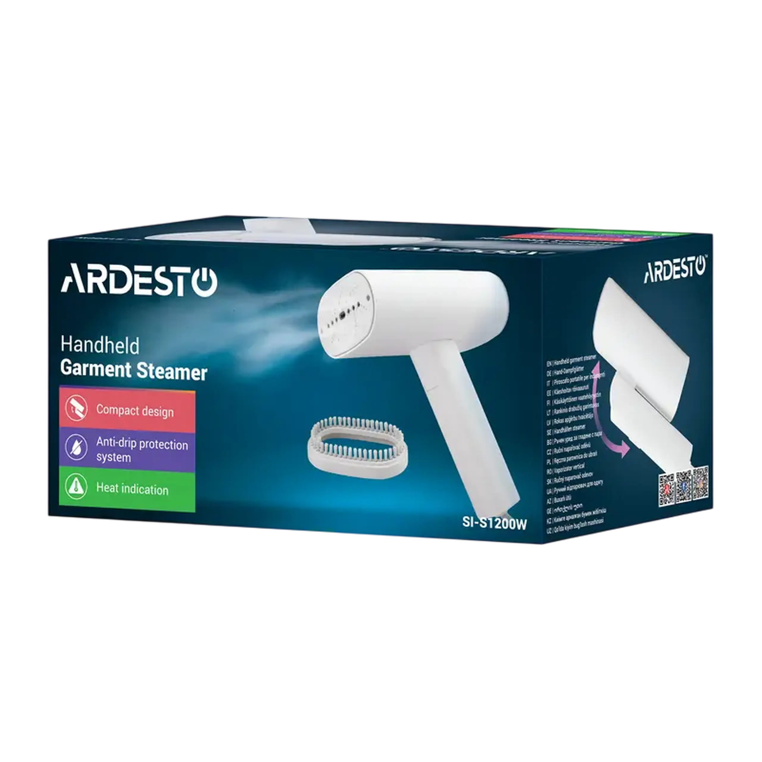 Aparat de călcat vertical cu aburi Ardesto SI-S1200W, Alb