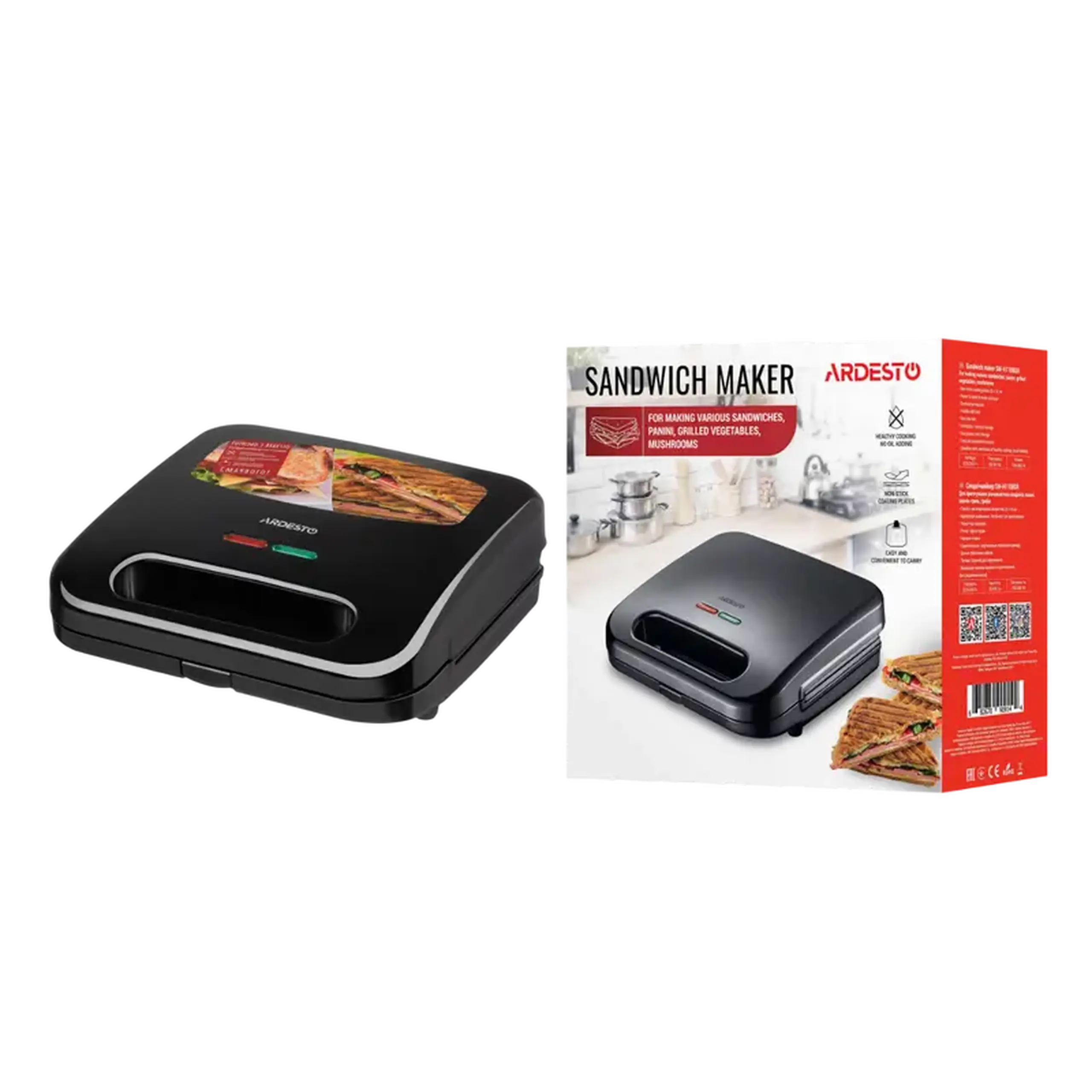 Aparat pentru sandwich Ardesto SM-H110BGR, Negru