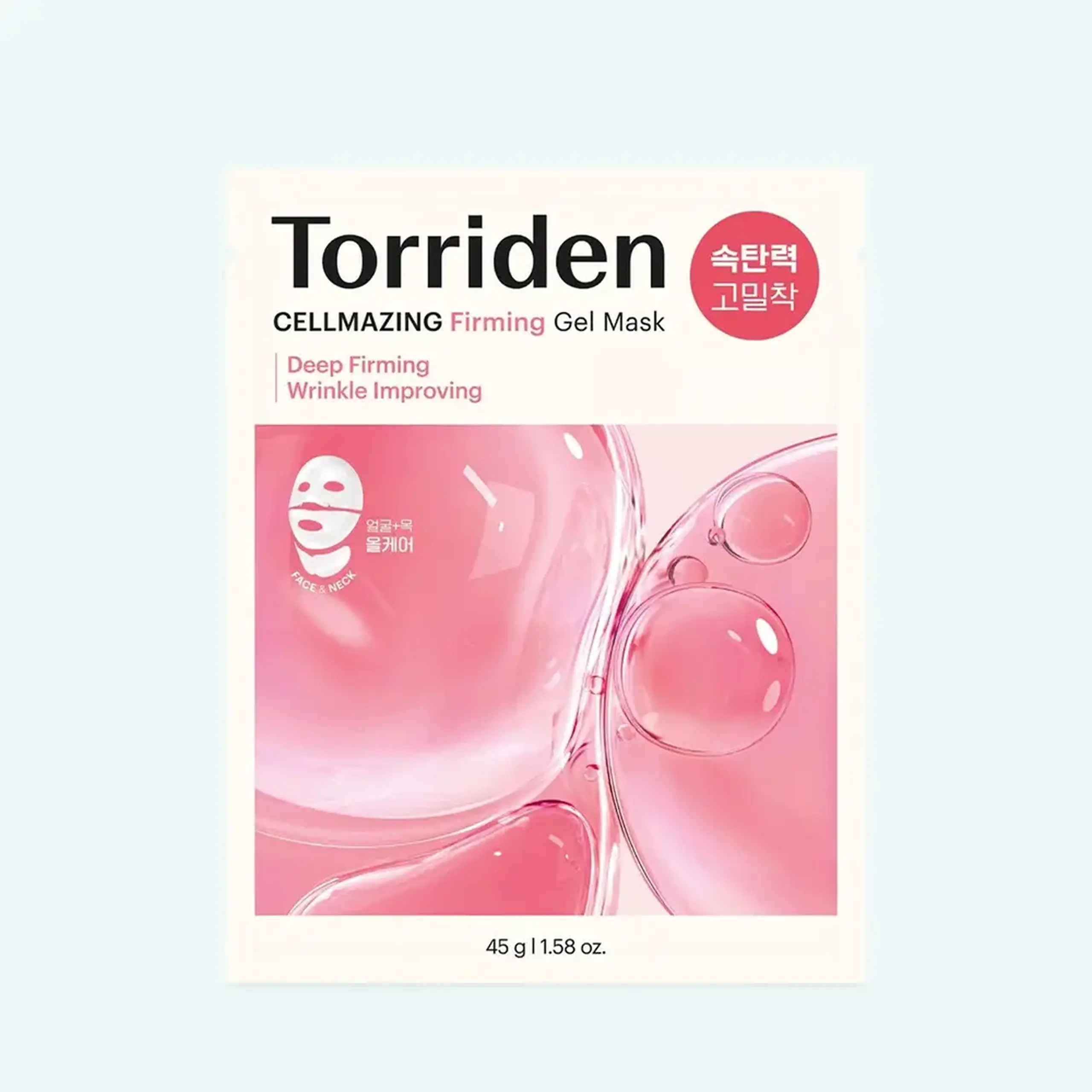 Mască hidrogel pentru gât Torriden CELLMAZING Firming Gel Mask (Face &amp; Neck) 45g