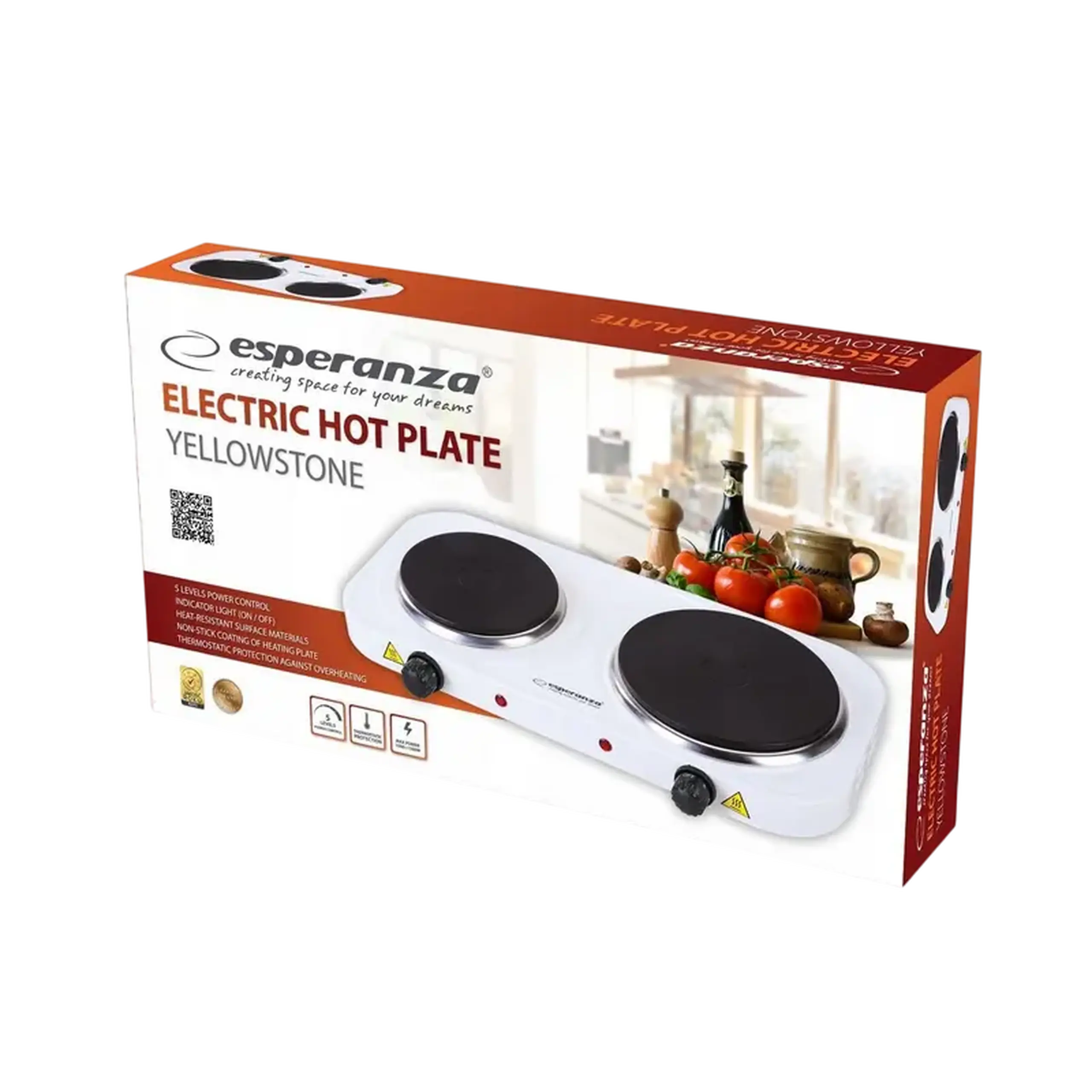 Plită electrică mini Esperanza EKH007W, Alb