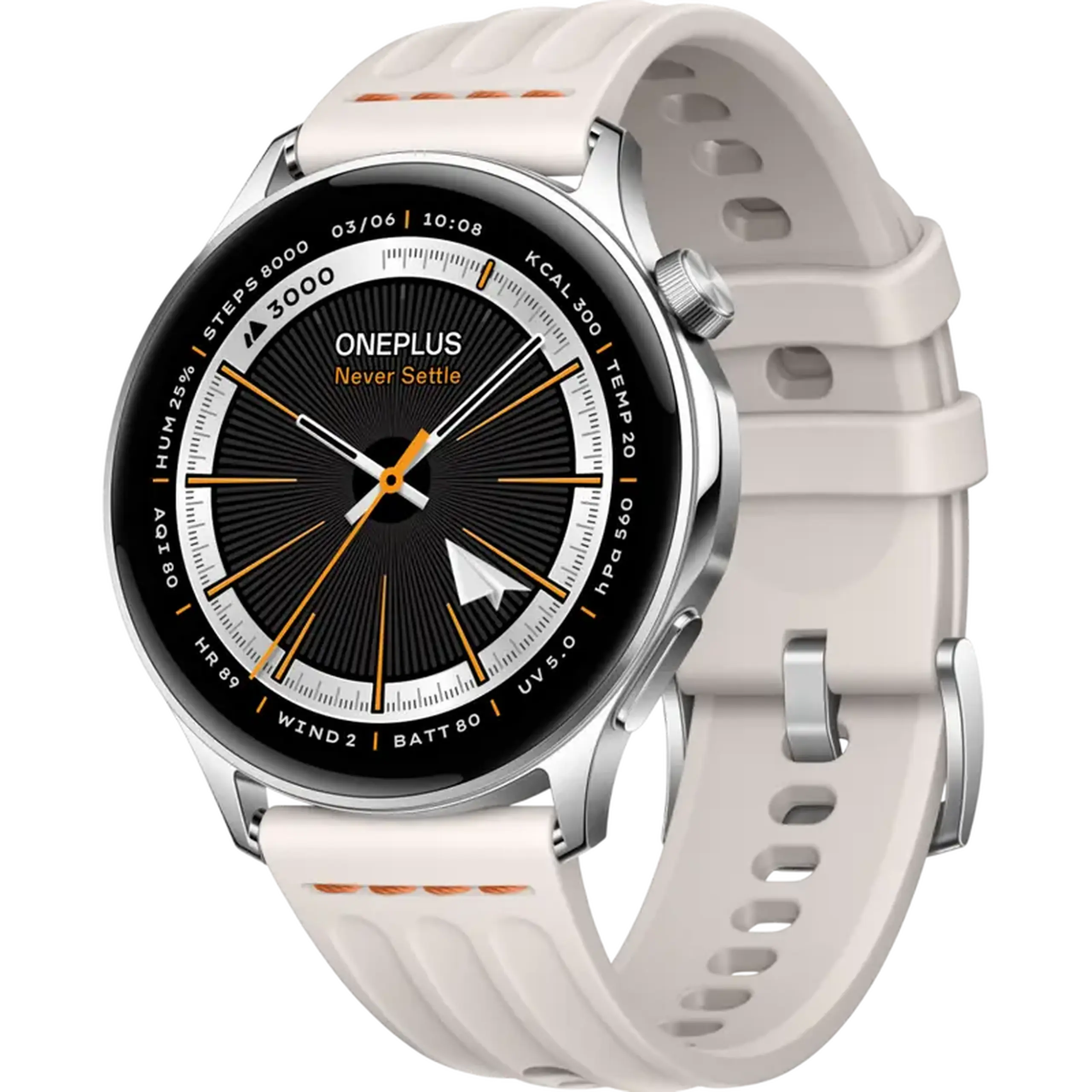 Ceas inteligent OnePlus Watch Lite, 45mm, Silver Steel