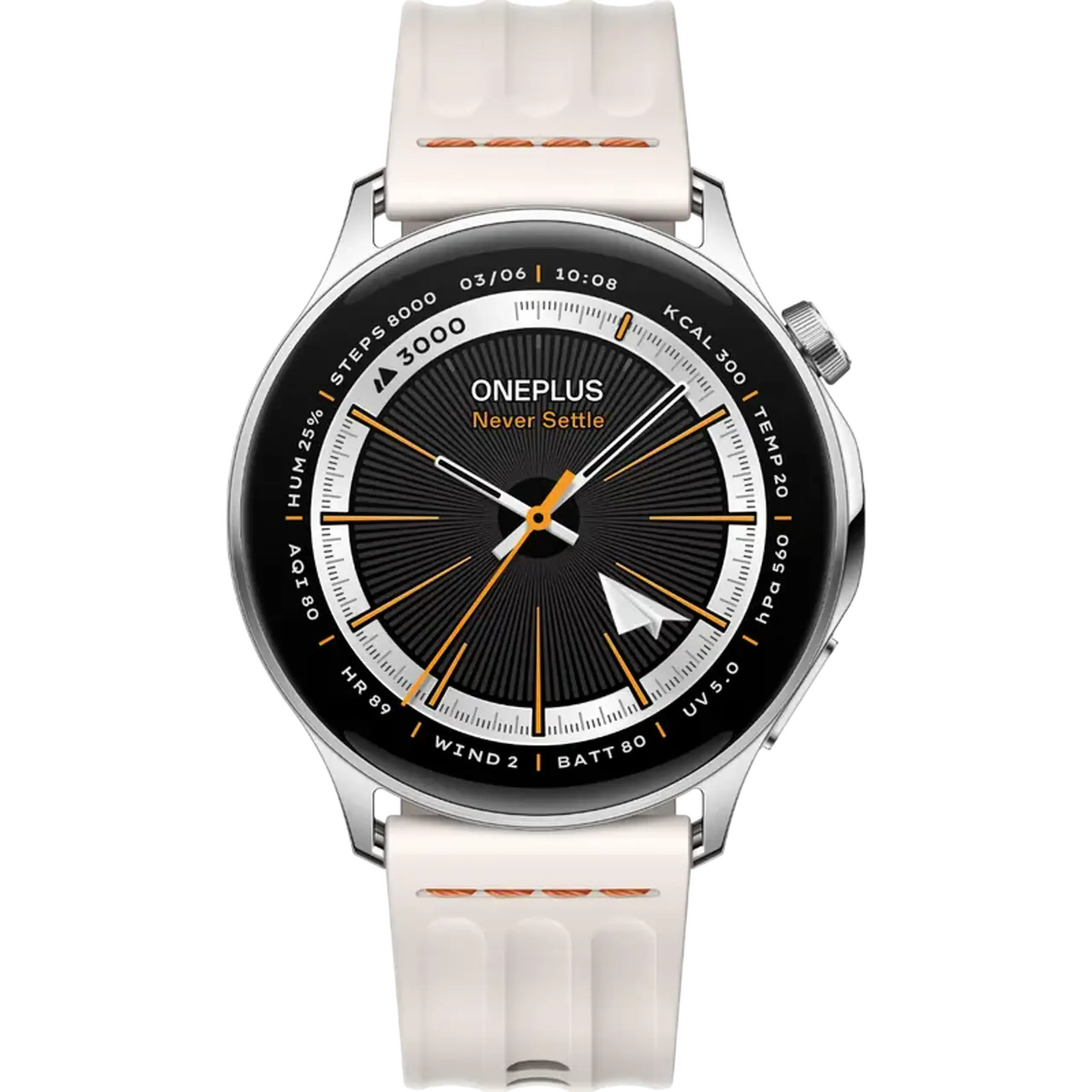 Ceas inteligent OnePlus Watch Lite, 45mm, Silver Steel