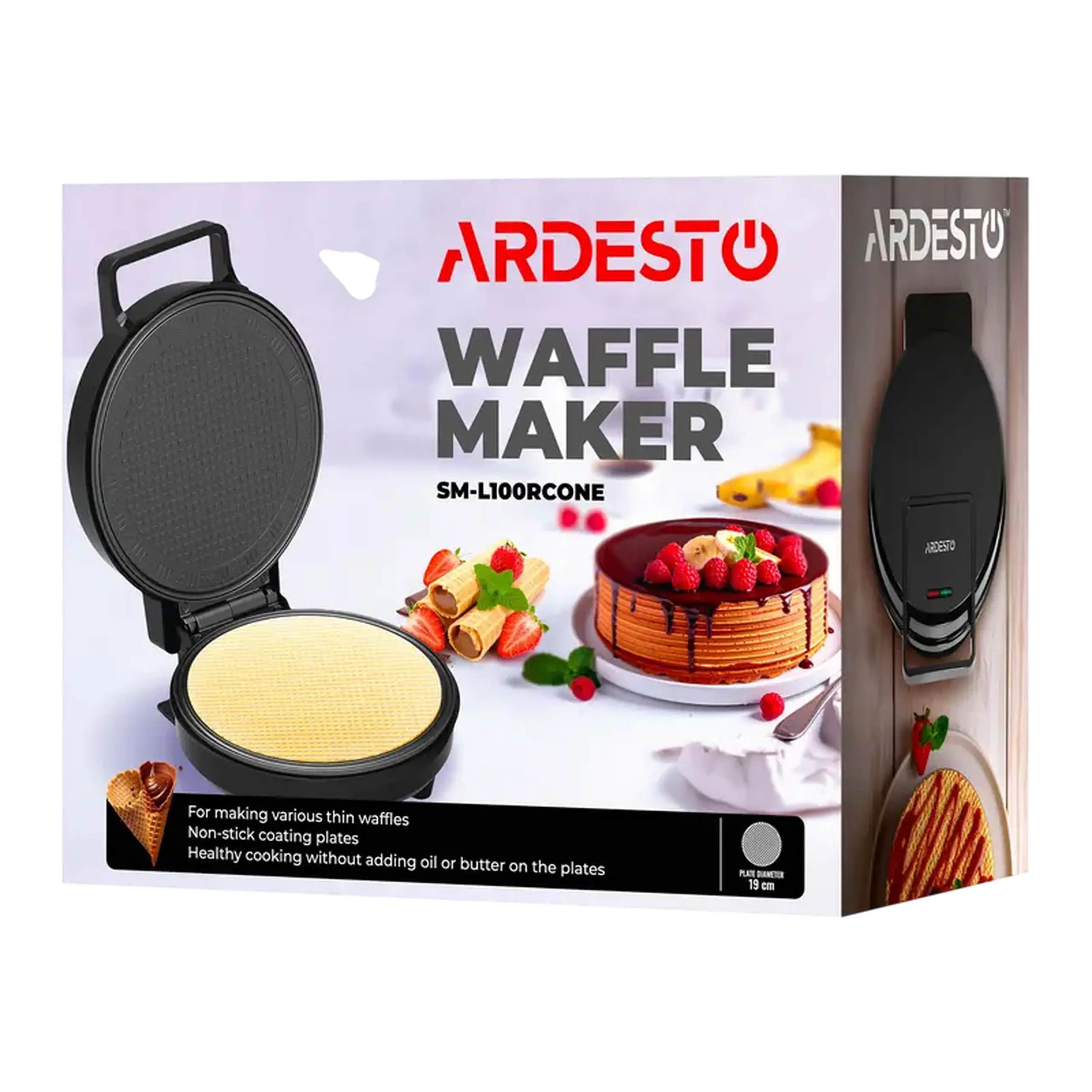 Aparat pentru vafe Ardesto SM-L100RCONE, Negru