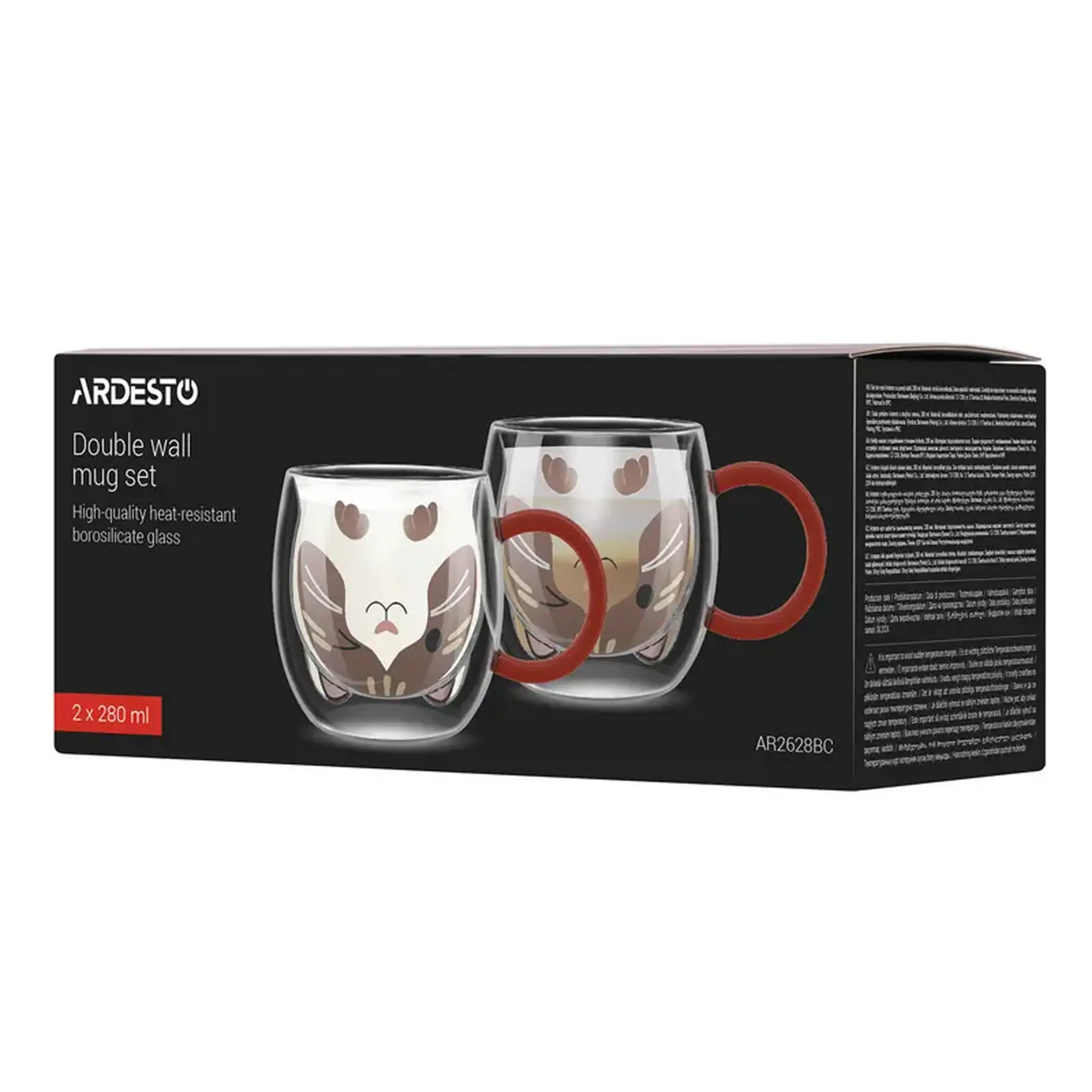 Set de pahare Ardesto AR2628BC 280 ml, 2 buc, Transparent