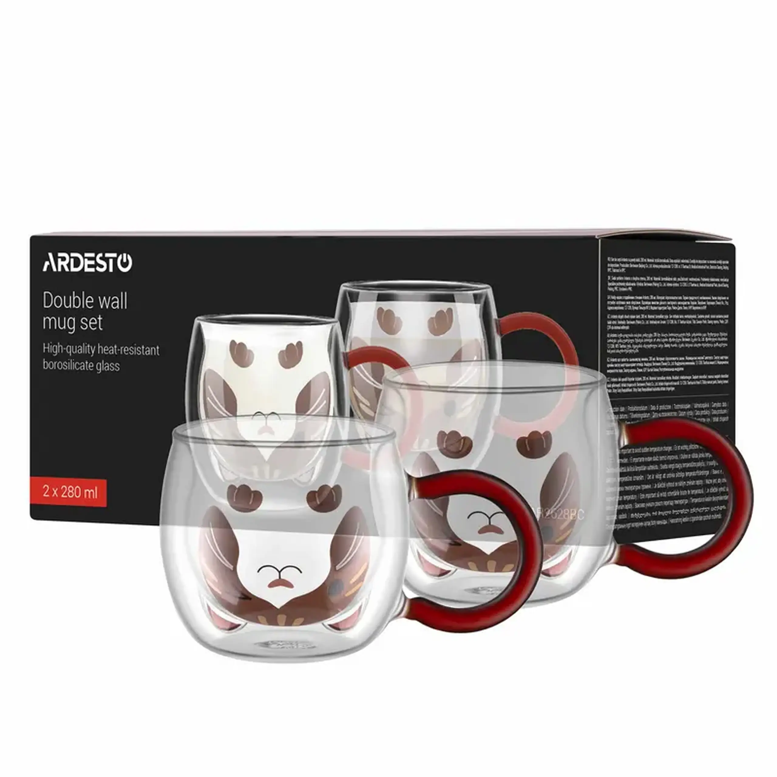 Set de pahare Ardesto AR2628BC 280 ml, 2 buc, Transparent