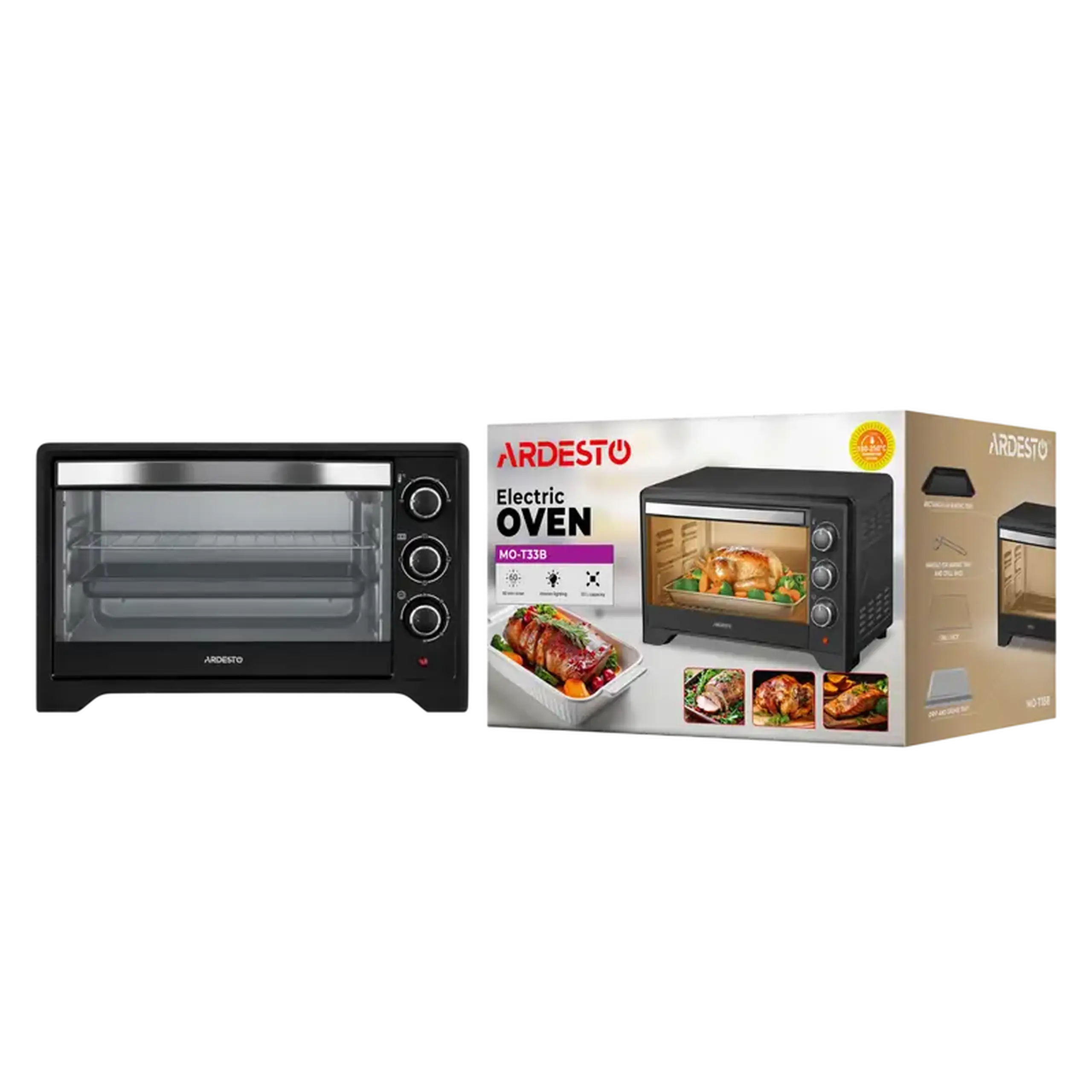 Cuptor Electric Ardesto MO-T33B, Negru