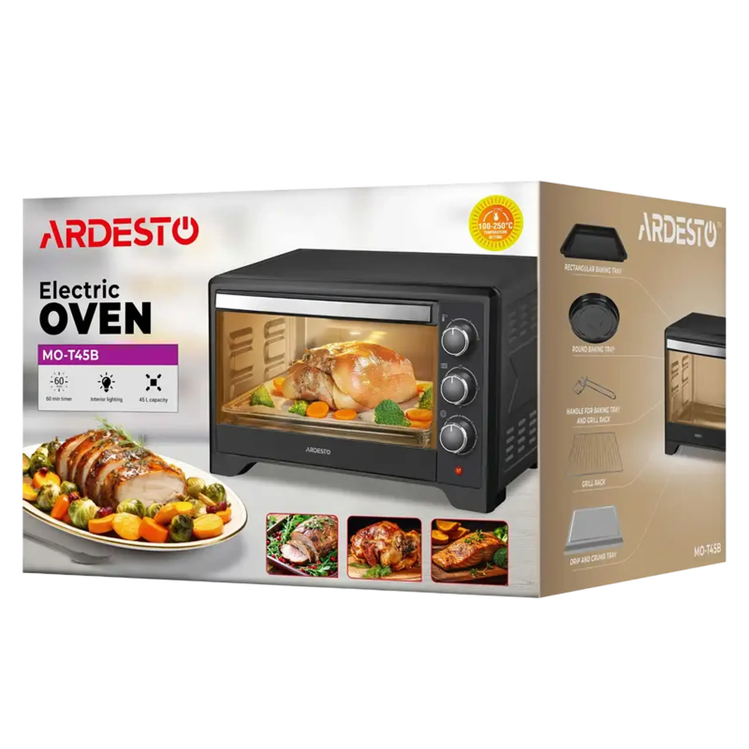 Cuptor Electric Ardesto MO-T45B, Negru