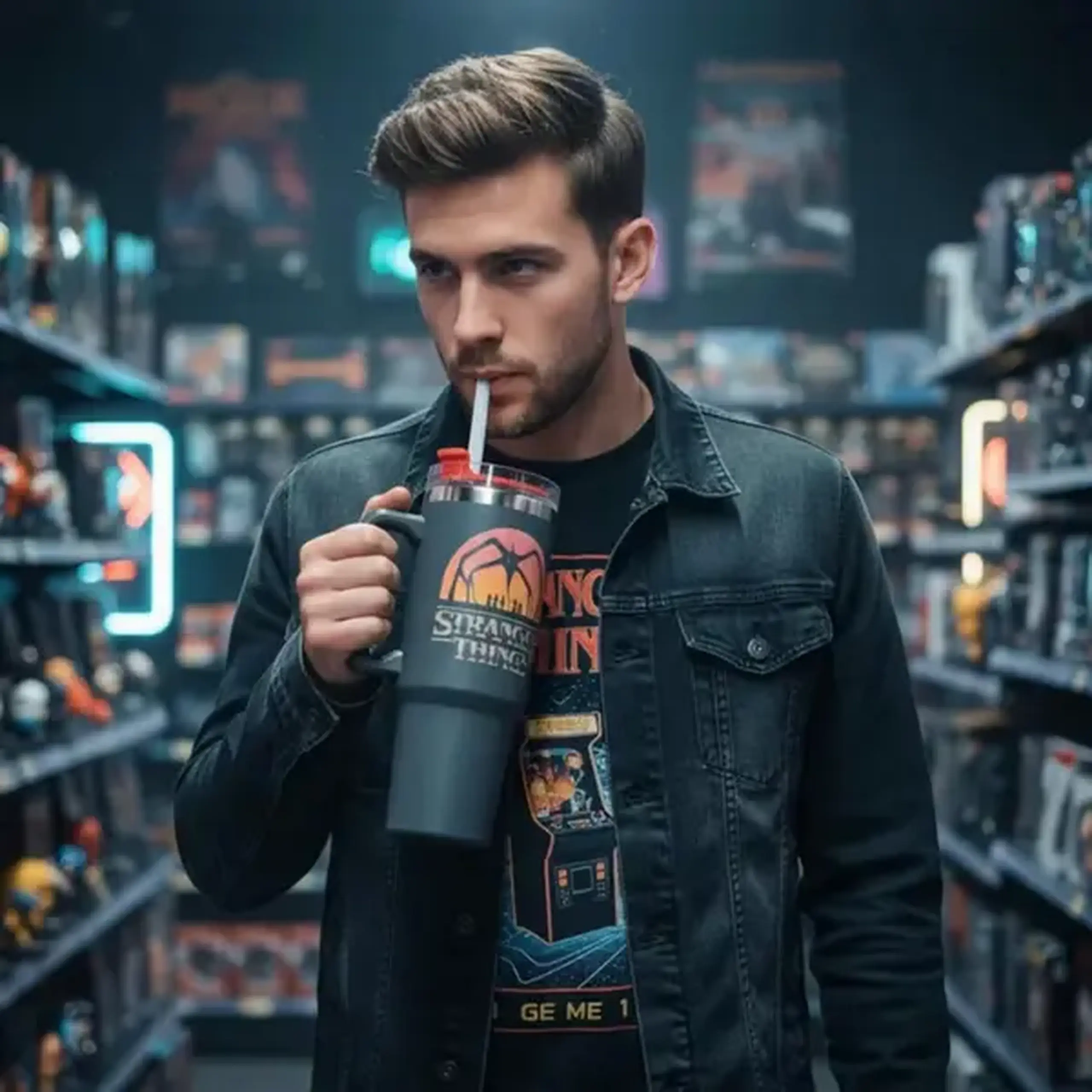 Cană termos Paladone Stranger Things 5, 0,9L, Gri