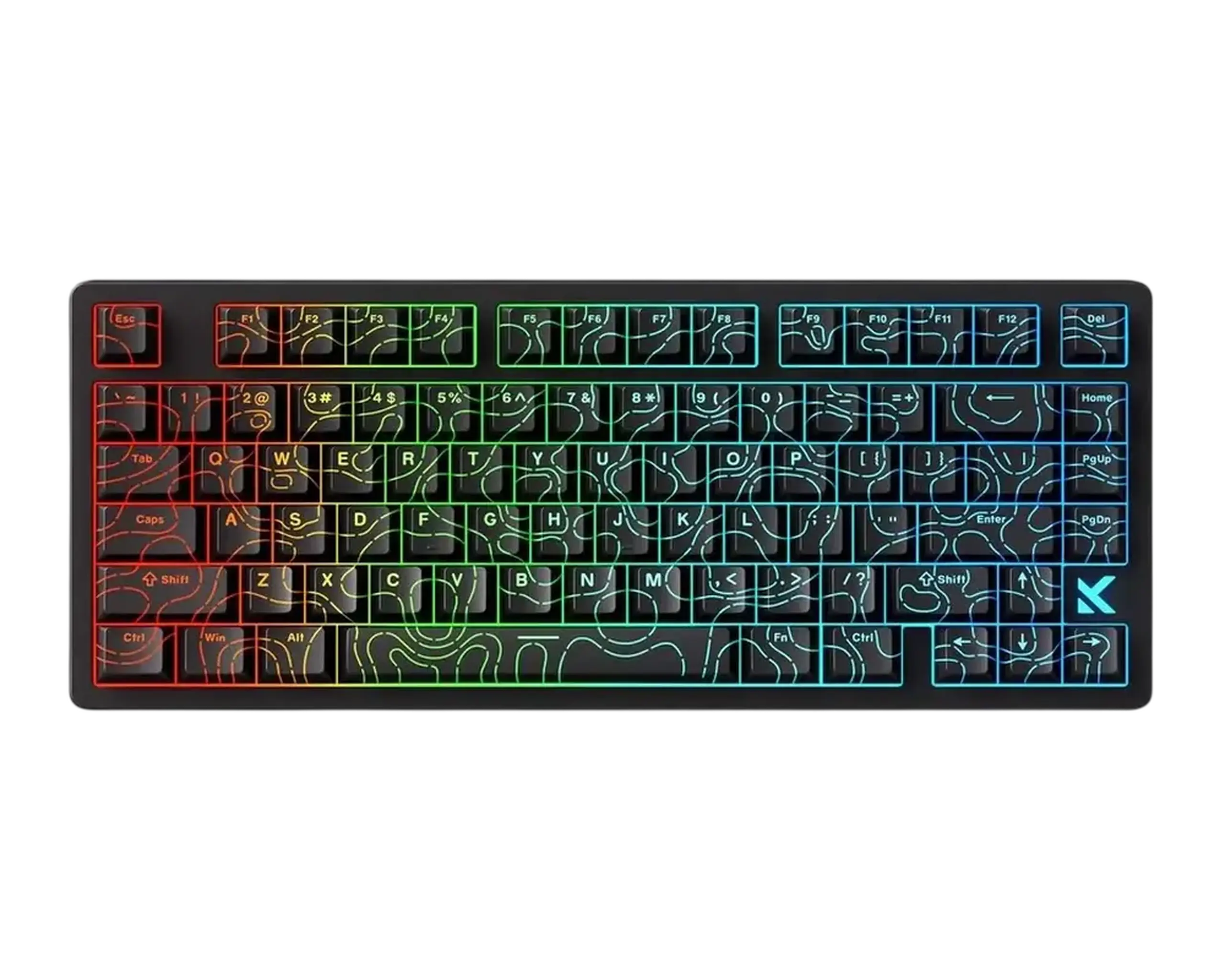 Tastatură MCHOSE Jet 75, Cu fir, Black Topographic
