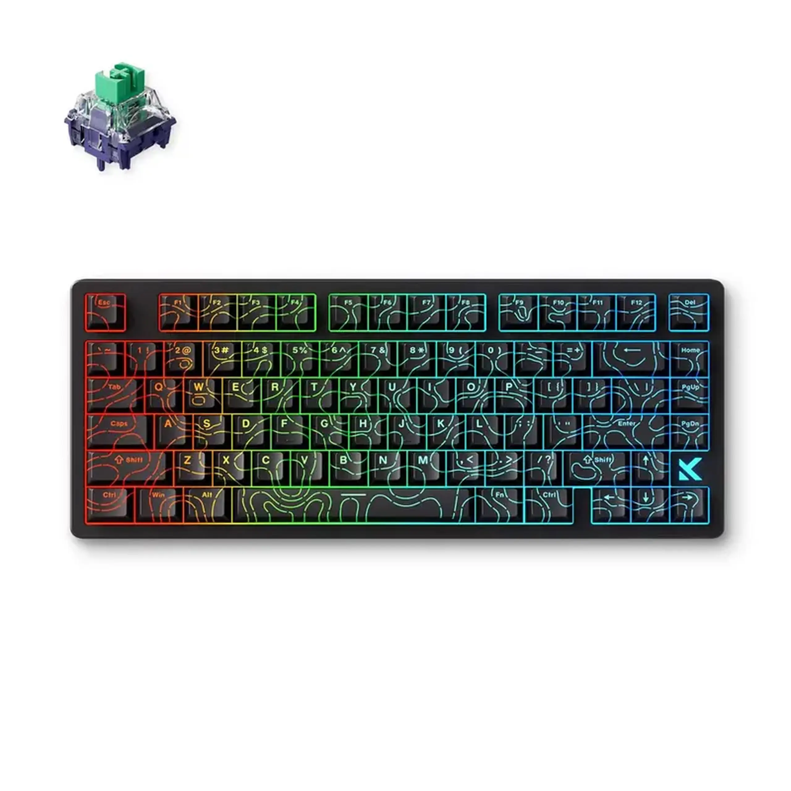 Tastatură MCHOSE Jet 75, Cu fir, Black Topographic