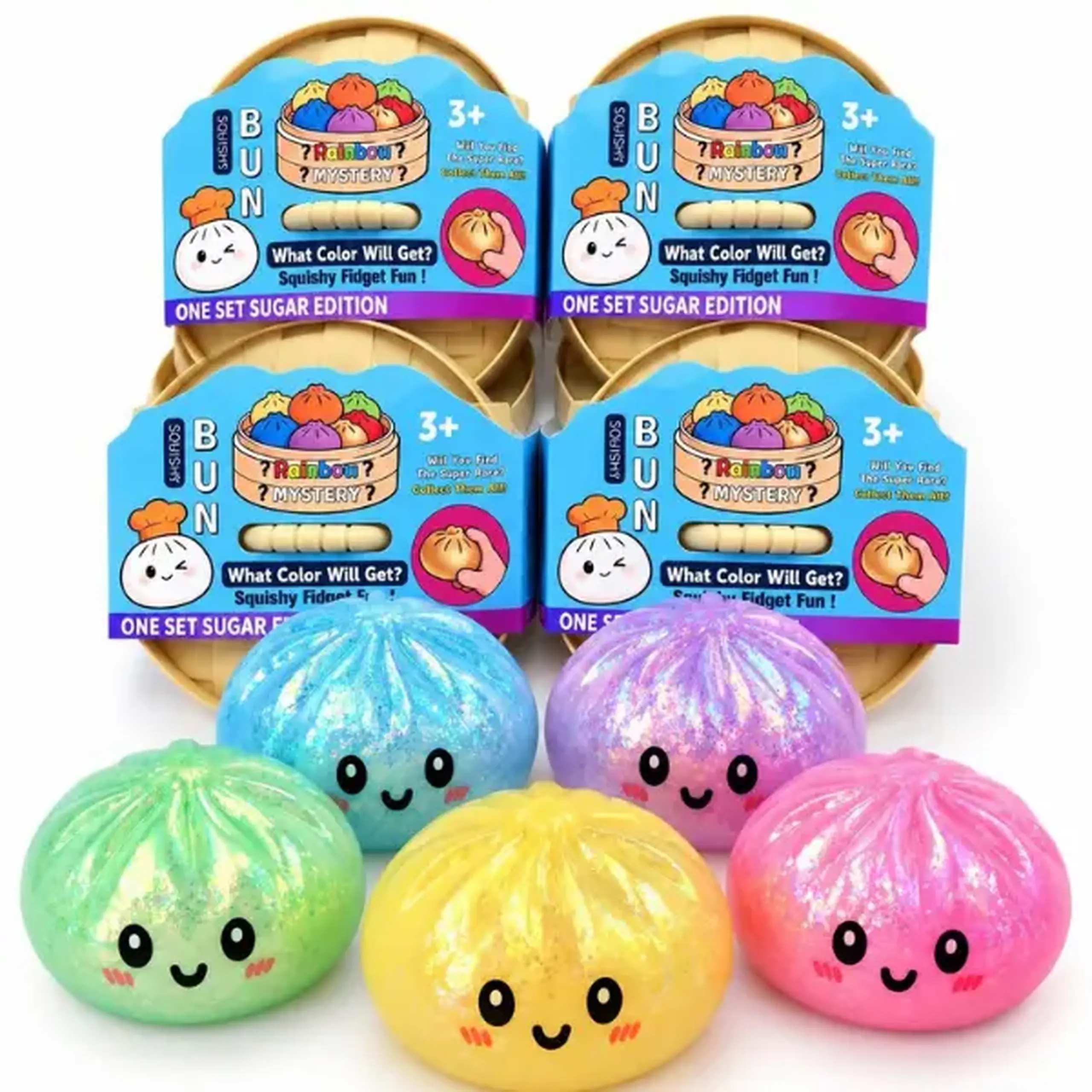 Jucărie antistres Squishy „Dumpling” Flippy Sugar Edition, 16×16 cm