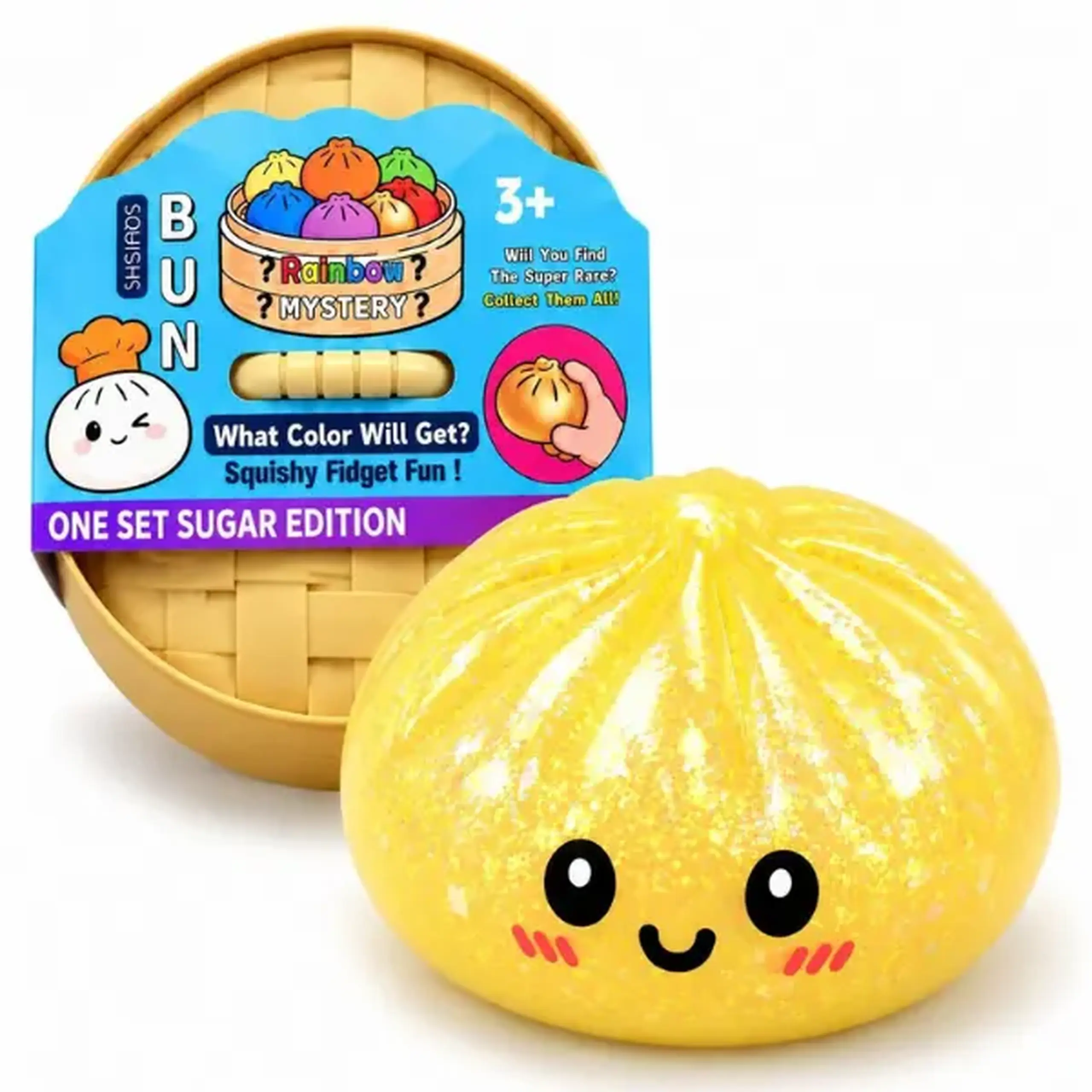 Jucărie antistres Squishy „Dumpling” Flippy Sugar Edition, 16×16 cm