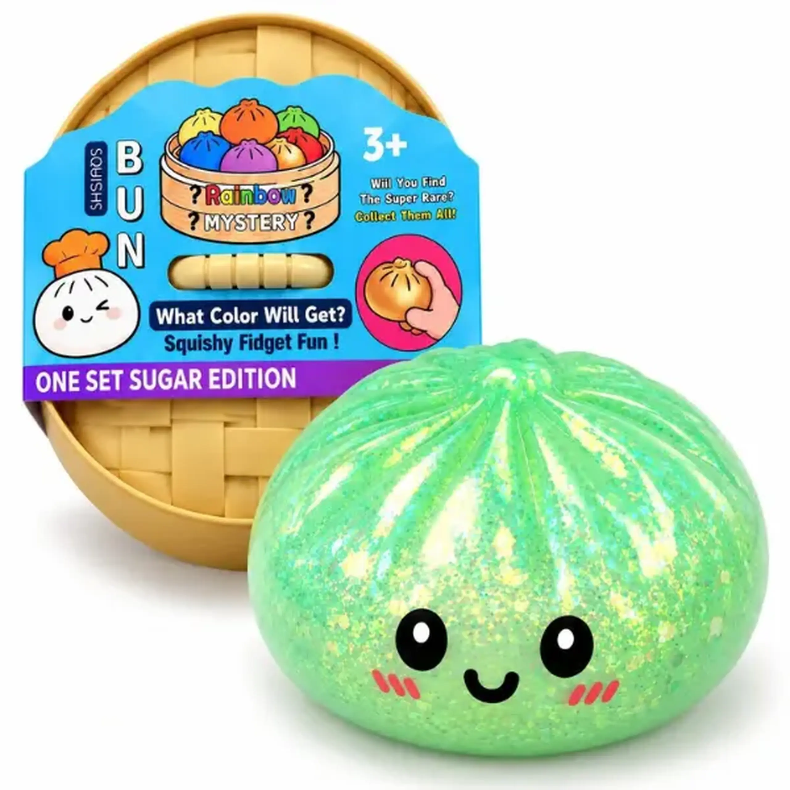 Jucărie antistres Squishy „Dumpling” Flippy Sugar Edition, 16×16 cm