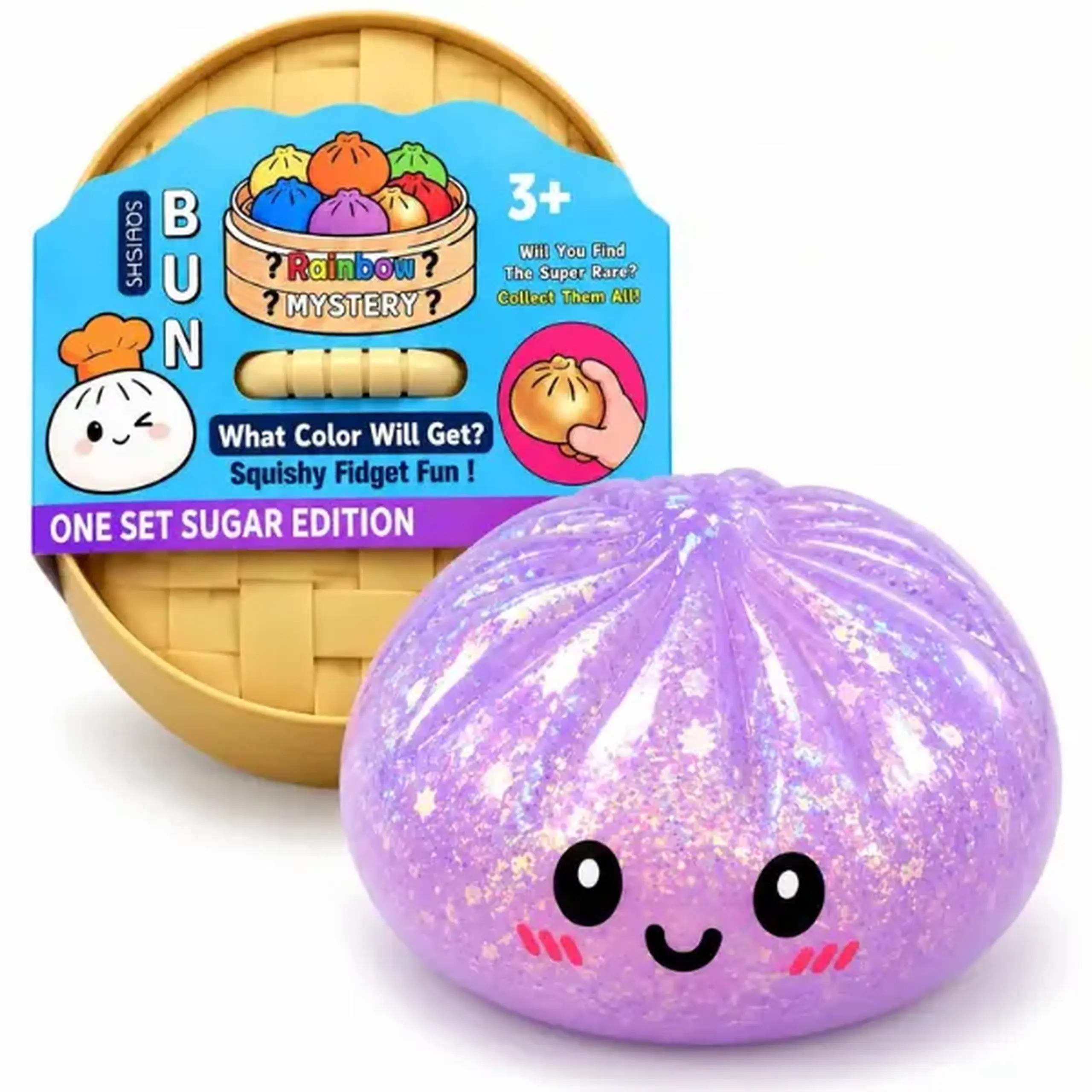 Jucărie antistres Squishy „Dumpling” Flippy Sugar Edition, 16×16 cm