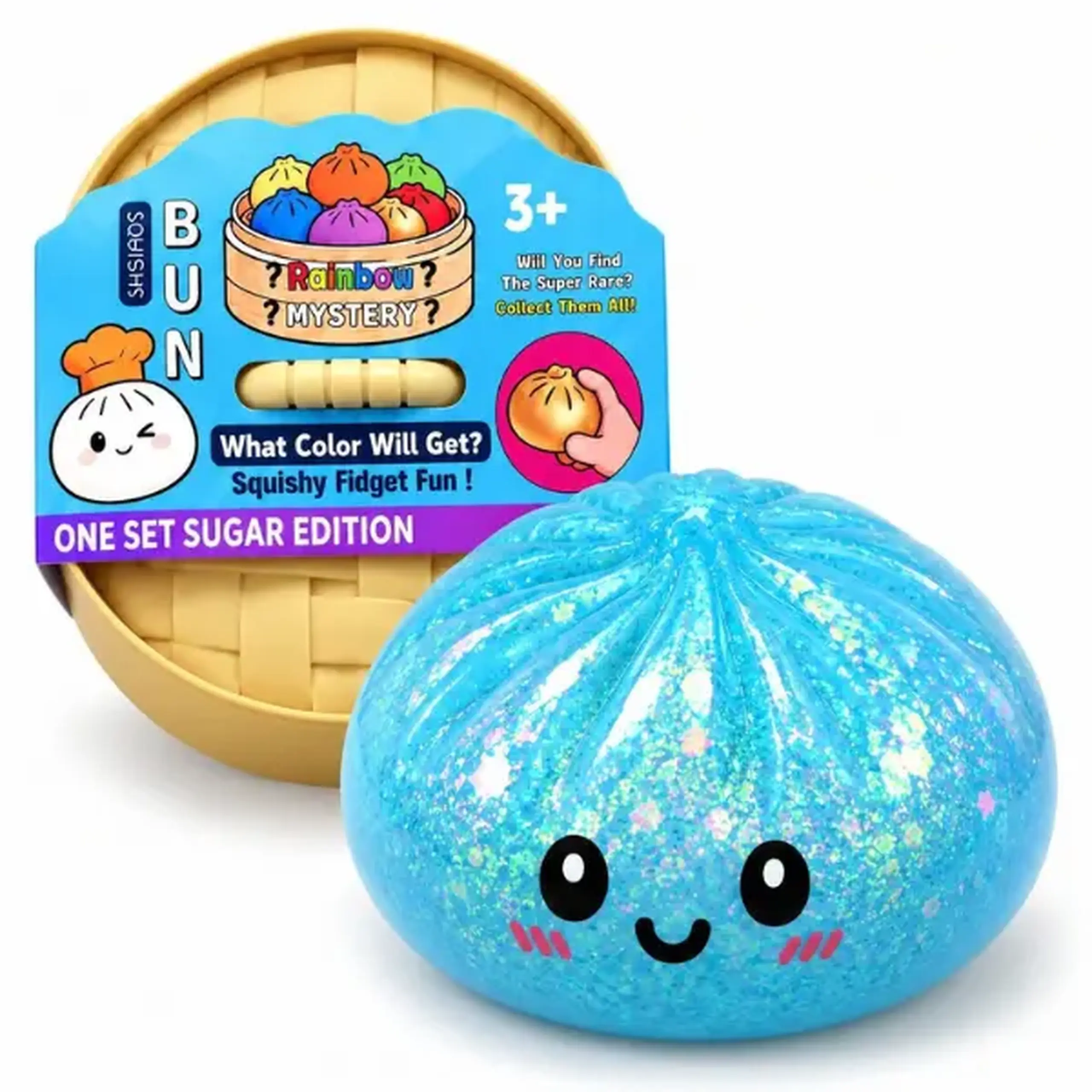 Jucărie antistres Squishy „Dumpling” Flippy Sugar Edition, 16×16 cm