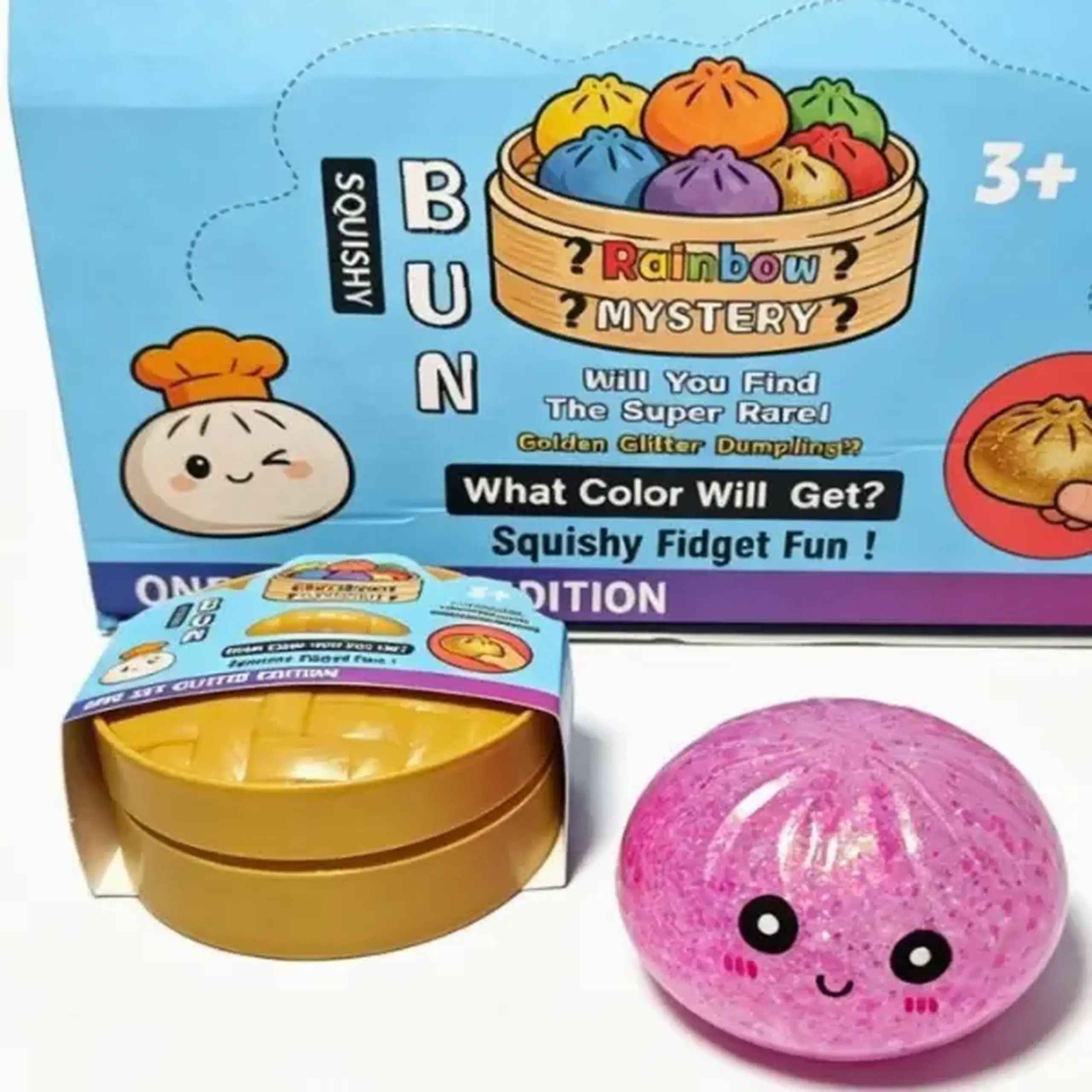 Jucărie antistres Squishy „Dumpling cu biluțe” Flippy Sugar Edition, 16×16 cm