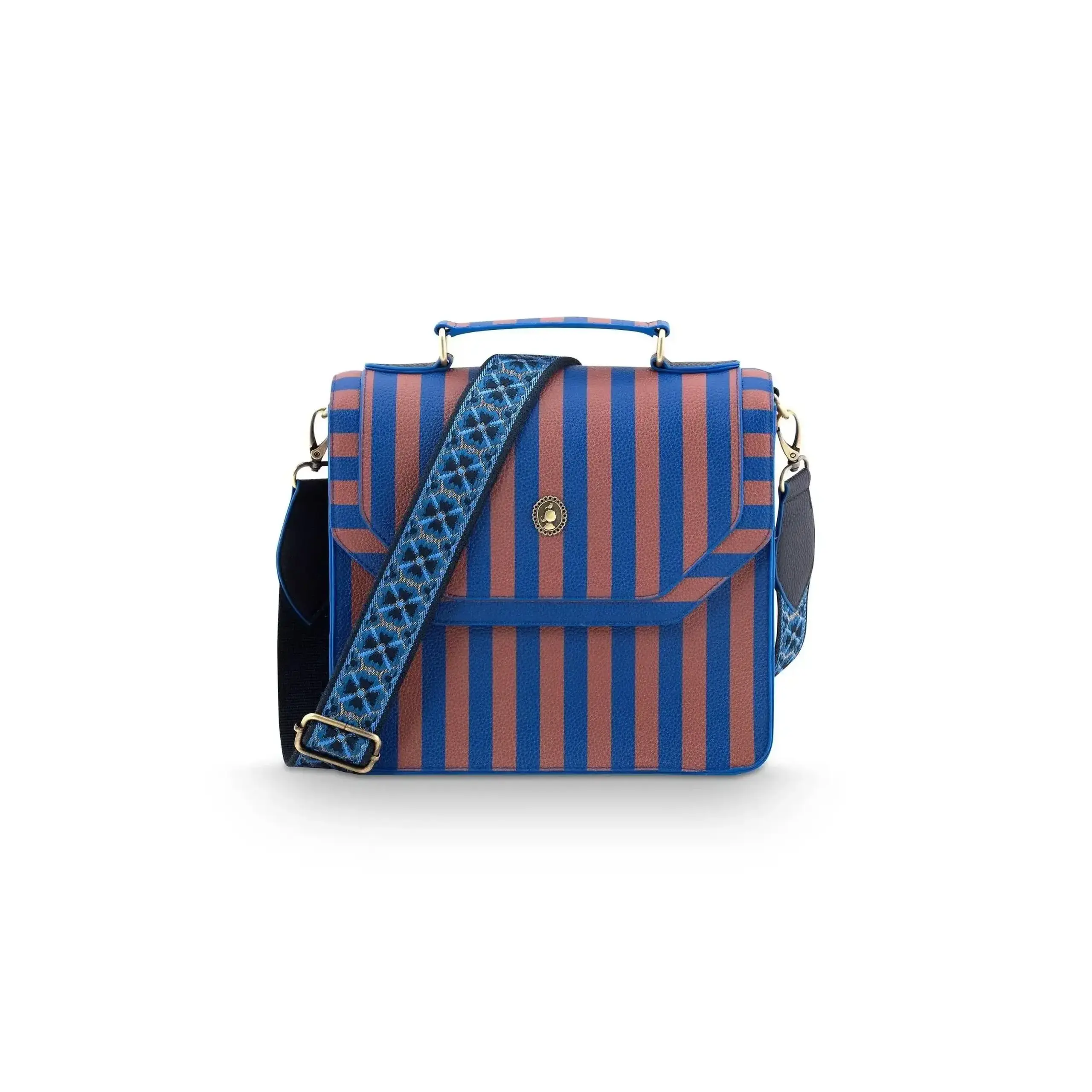 Geanță Frances Cross Body medie, Stripe, albastru