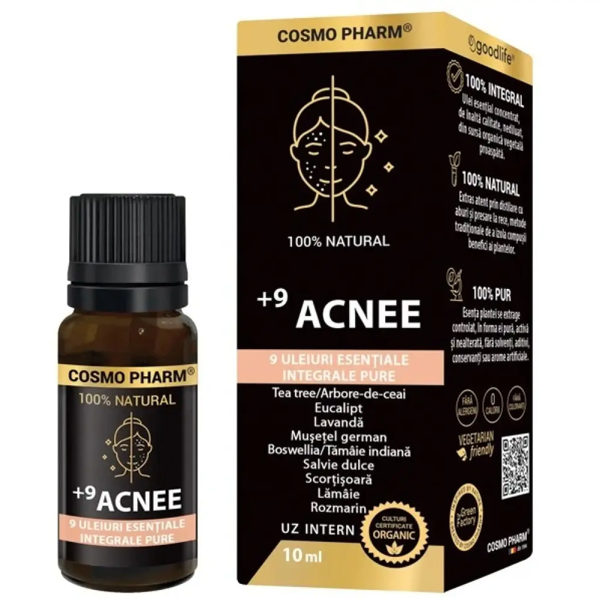 Ulei Esential 9 Acnee Ten Gras si Imperfectiuni 10ml Cosmo Pharm