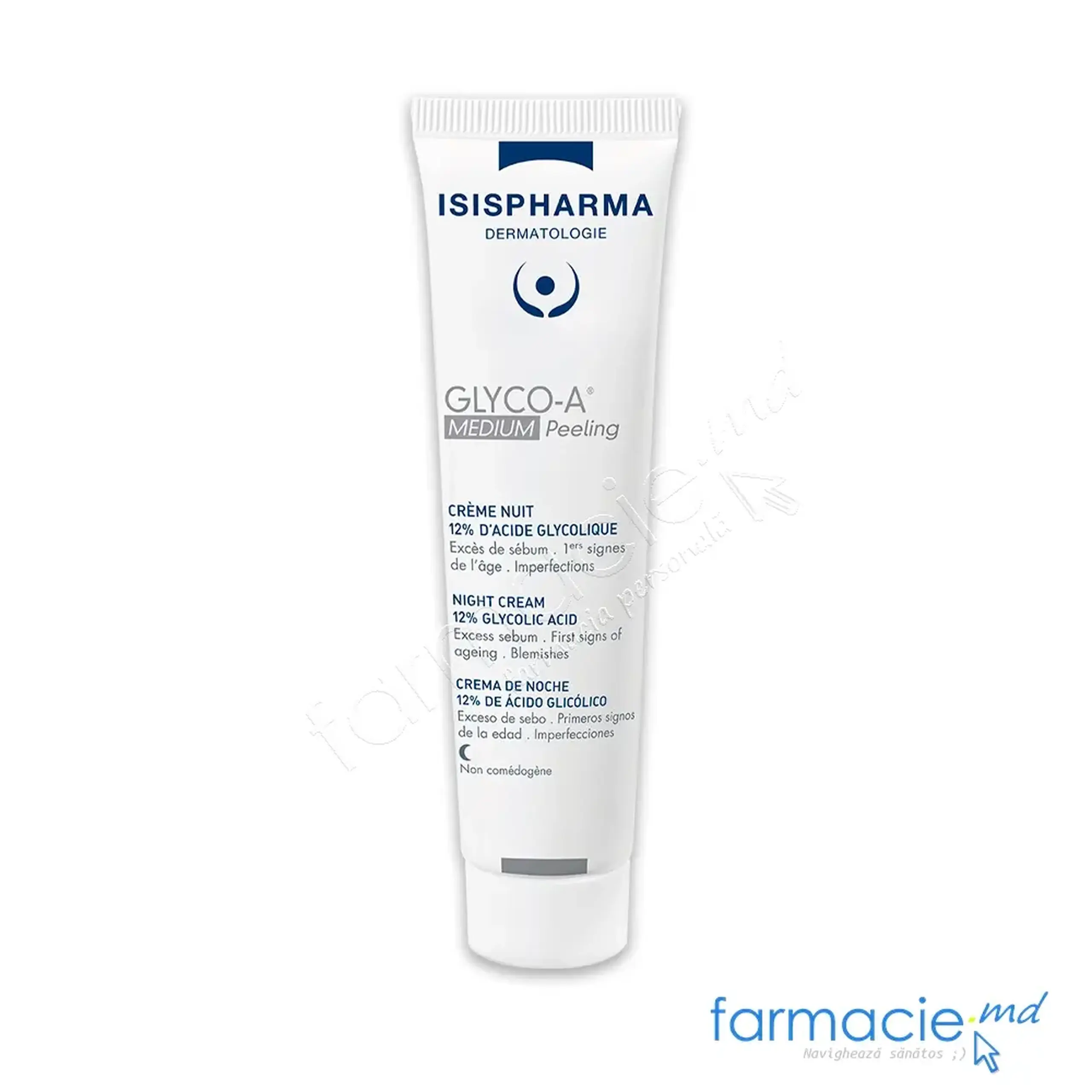 Glyco-A Medium Peeling 12% crema de noapte 30ml Isispharma