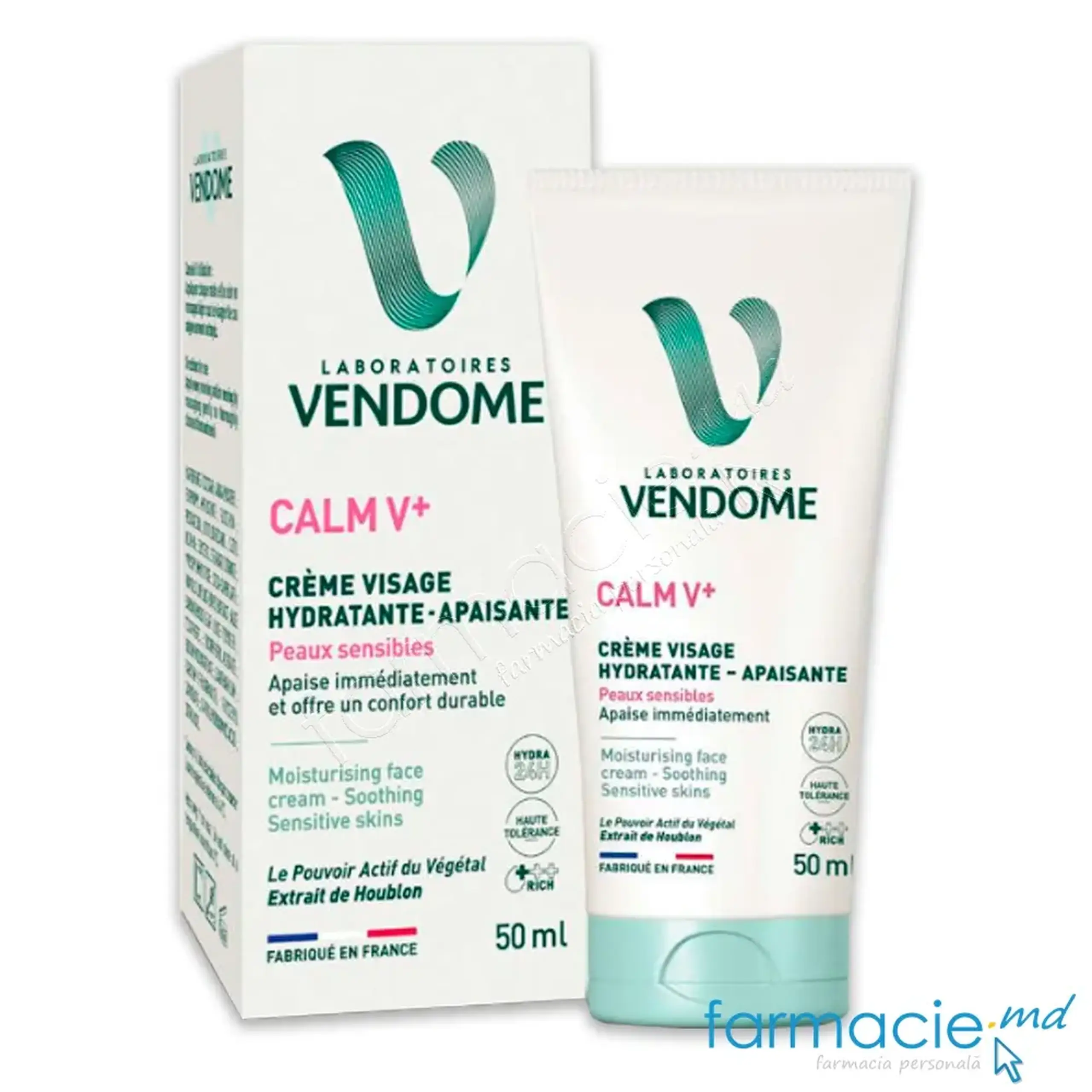 VENDOME CALM V+ Crema fata (calmanta, ten sensibil) Extract Hamei 50ml