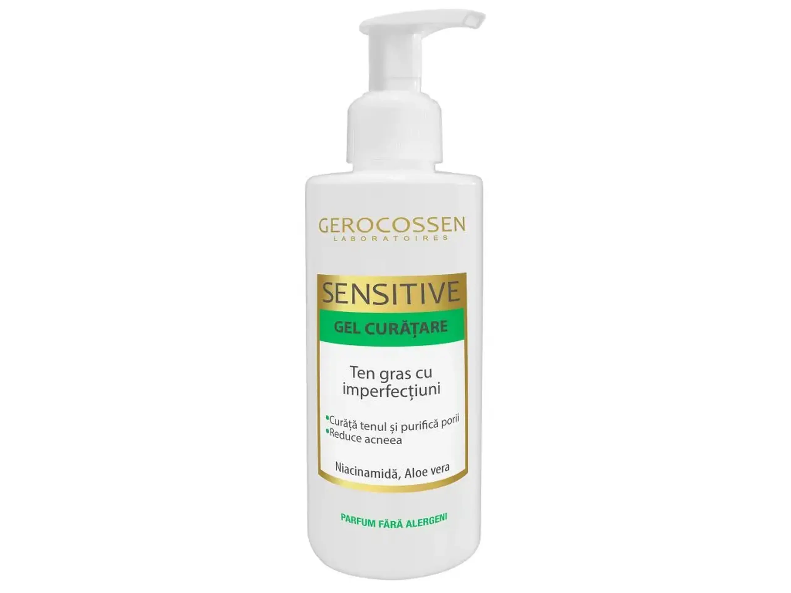 Gerocossen Sensitive Gel curatare ten gras, niacinamida,aloe vera 200ml