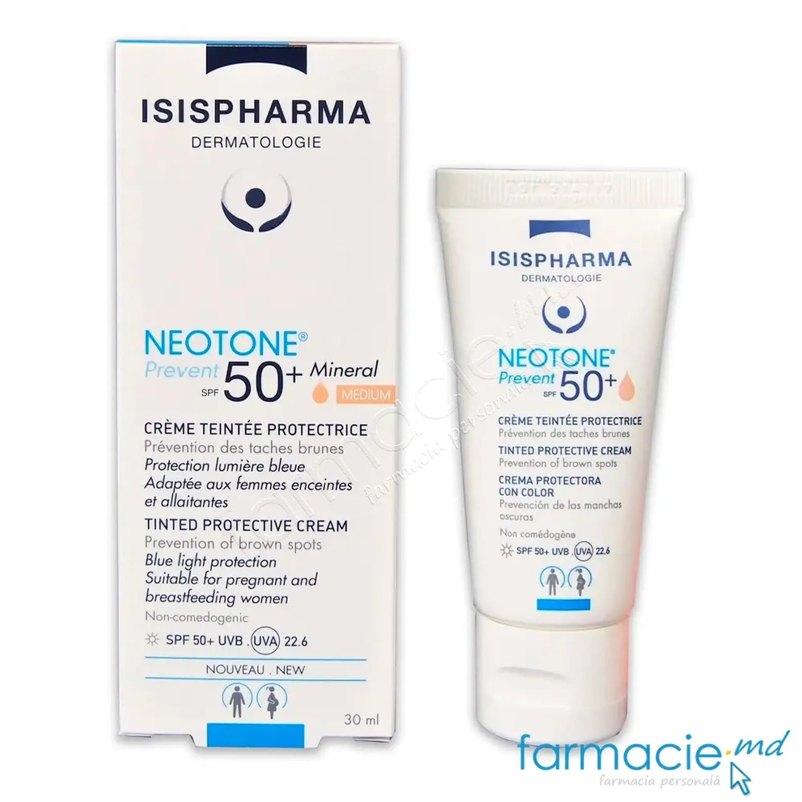 Neotone Prevent SPF50 Mineral Tinted (cu fond de ten) 30ml Isispharma