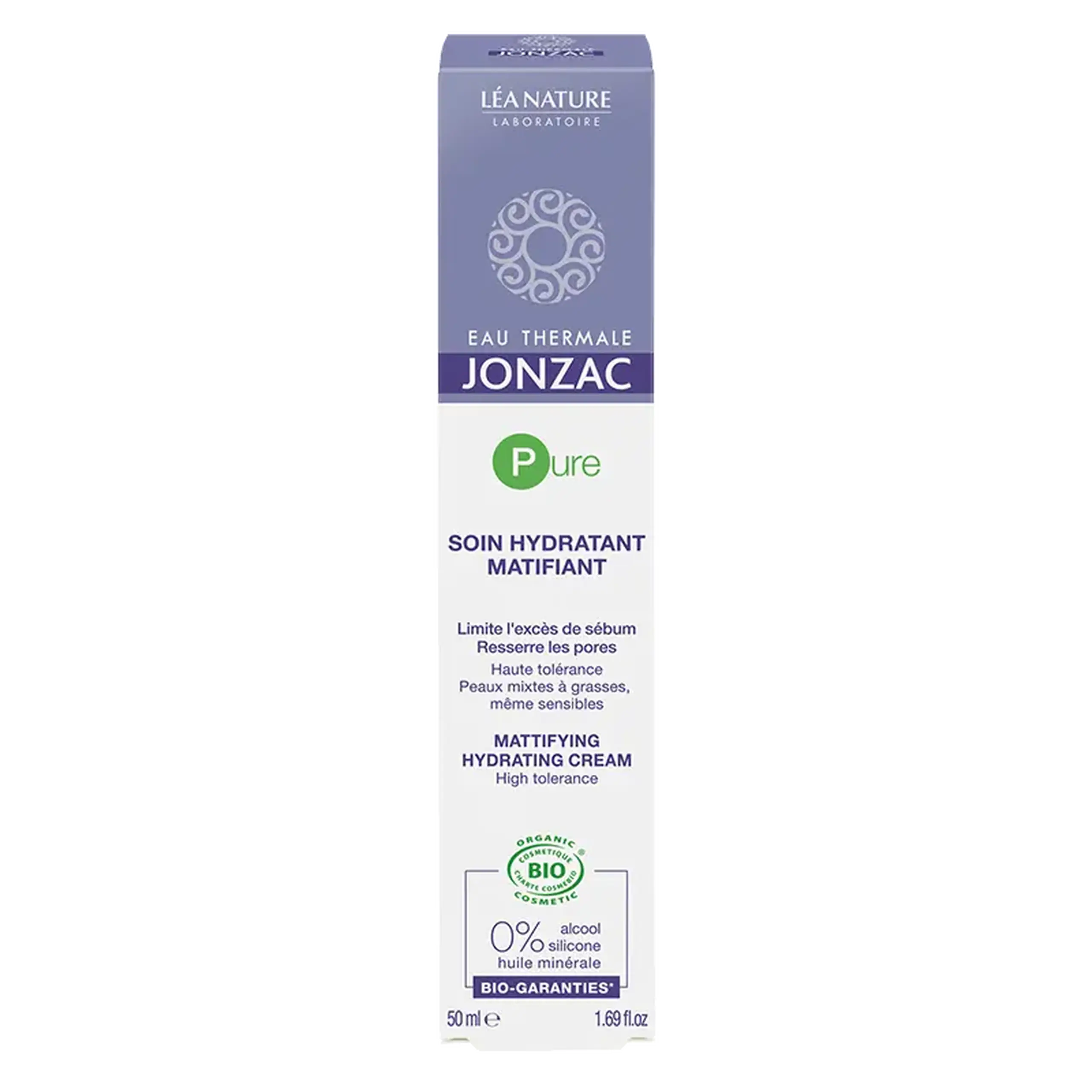 Jonzac Pure Crema fata Hidratanta, Matifianta ten mixt,gras BIO 50ml