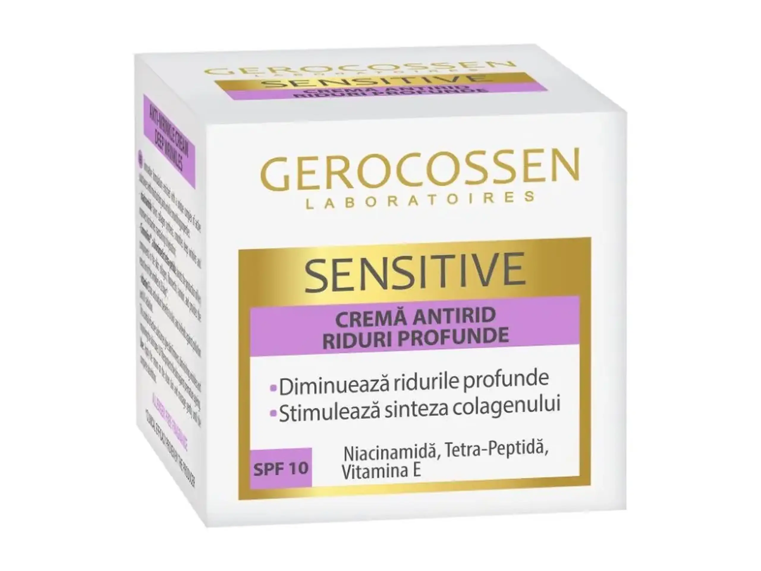 Gerocossen Sensitive Crema riduri profunde SPF10, Niacinamida/tetra-peptide/Vit.E 50ml