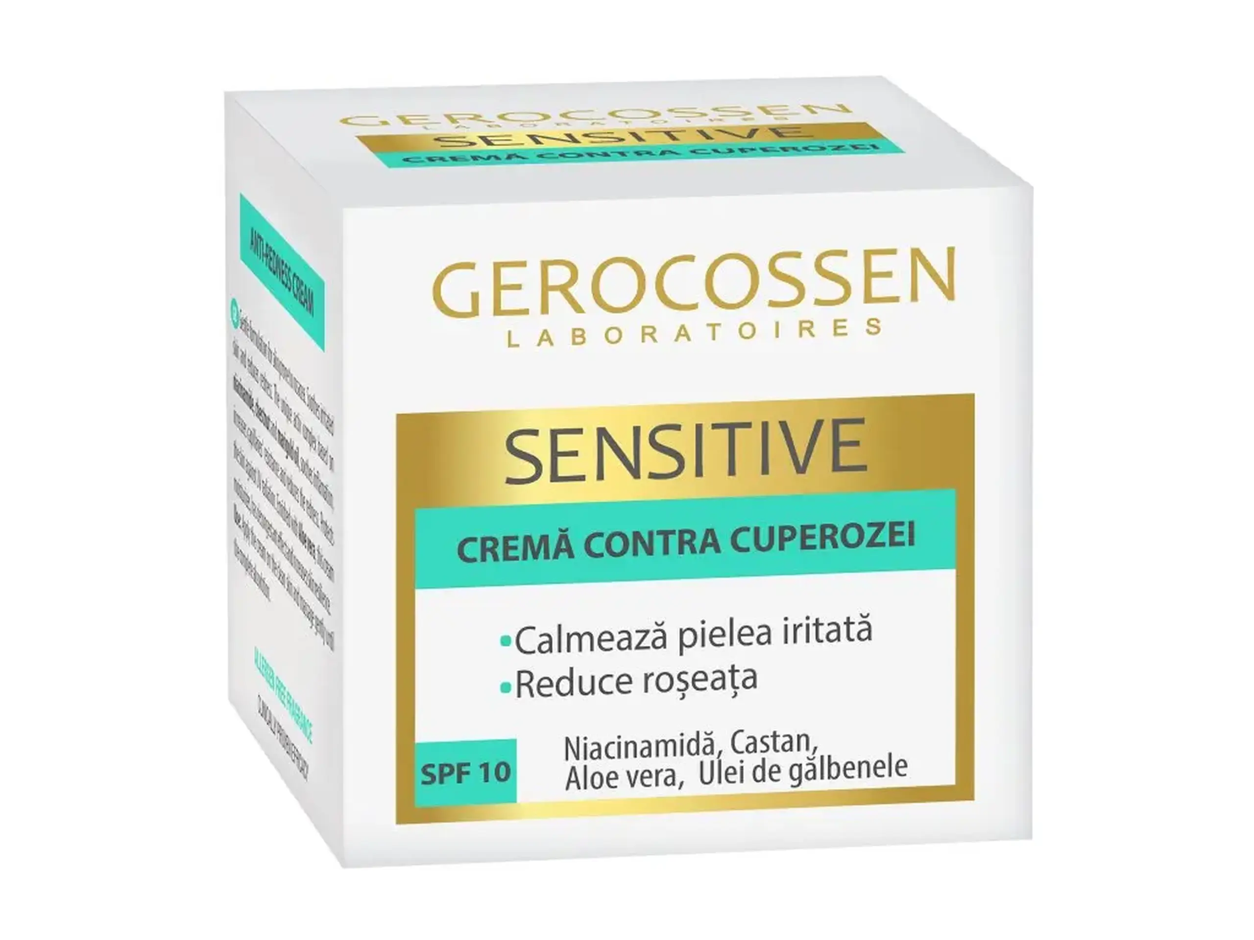 Gerocossen Sensitive Crema contra cuperozei cu SPF10, niacinamida/aloe vera/galbenele 50ml