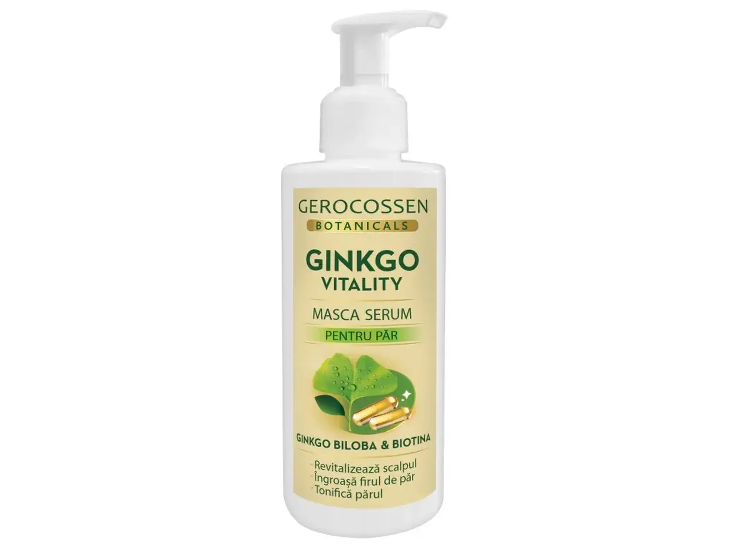 Gerocossen Botanicals GINKGO VITALITY Masca serum pentru par, ginkgo biloba si biotina 200ml
