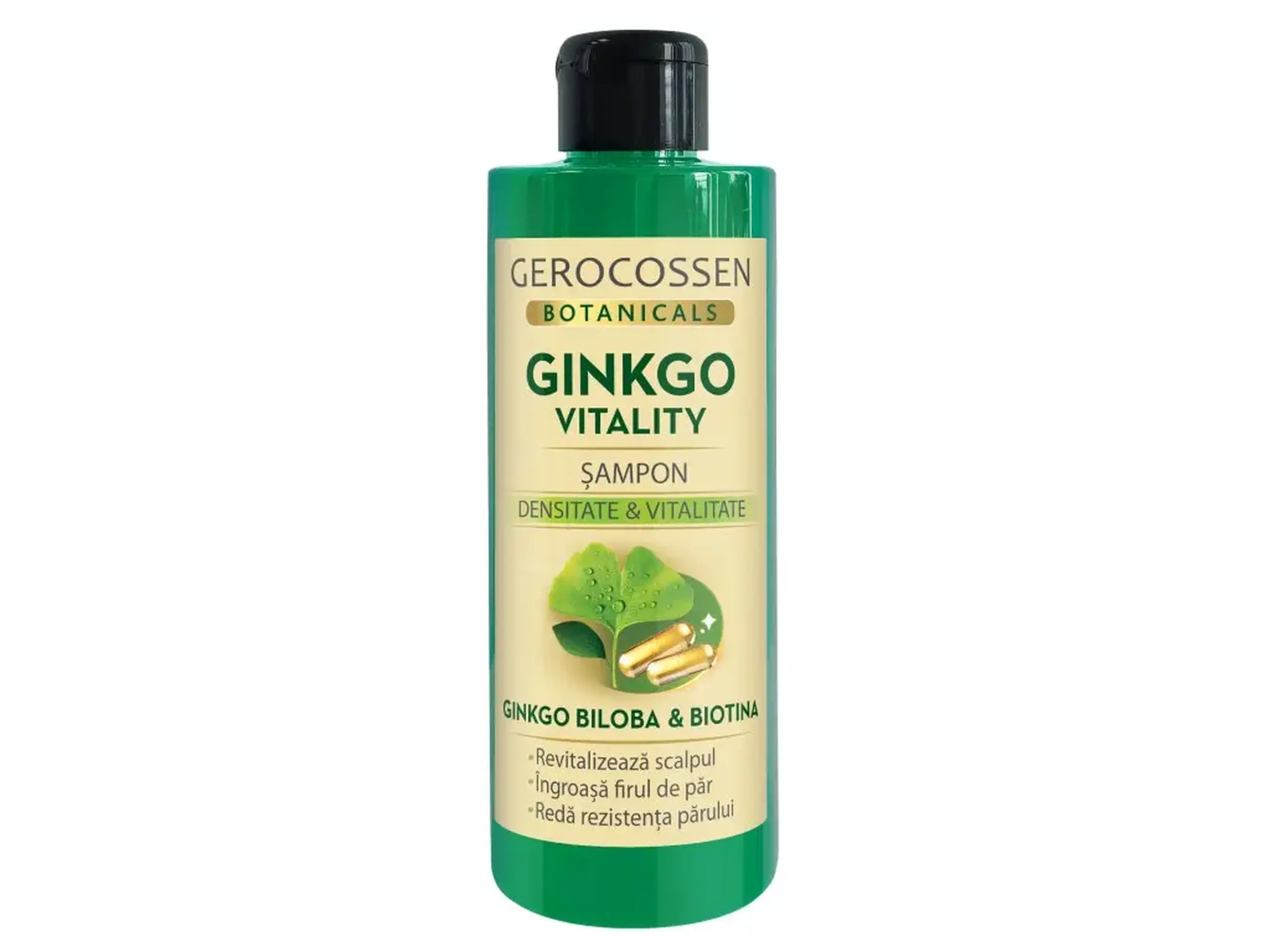 Gerocossen Botanicals GINKGO VITALITY Sampon densitate si vitalitate, ginkgo biloba si biotina 400ml