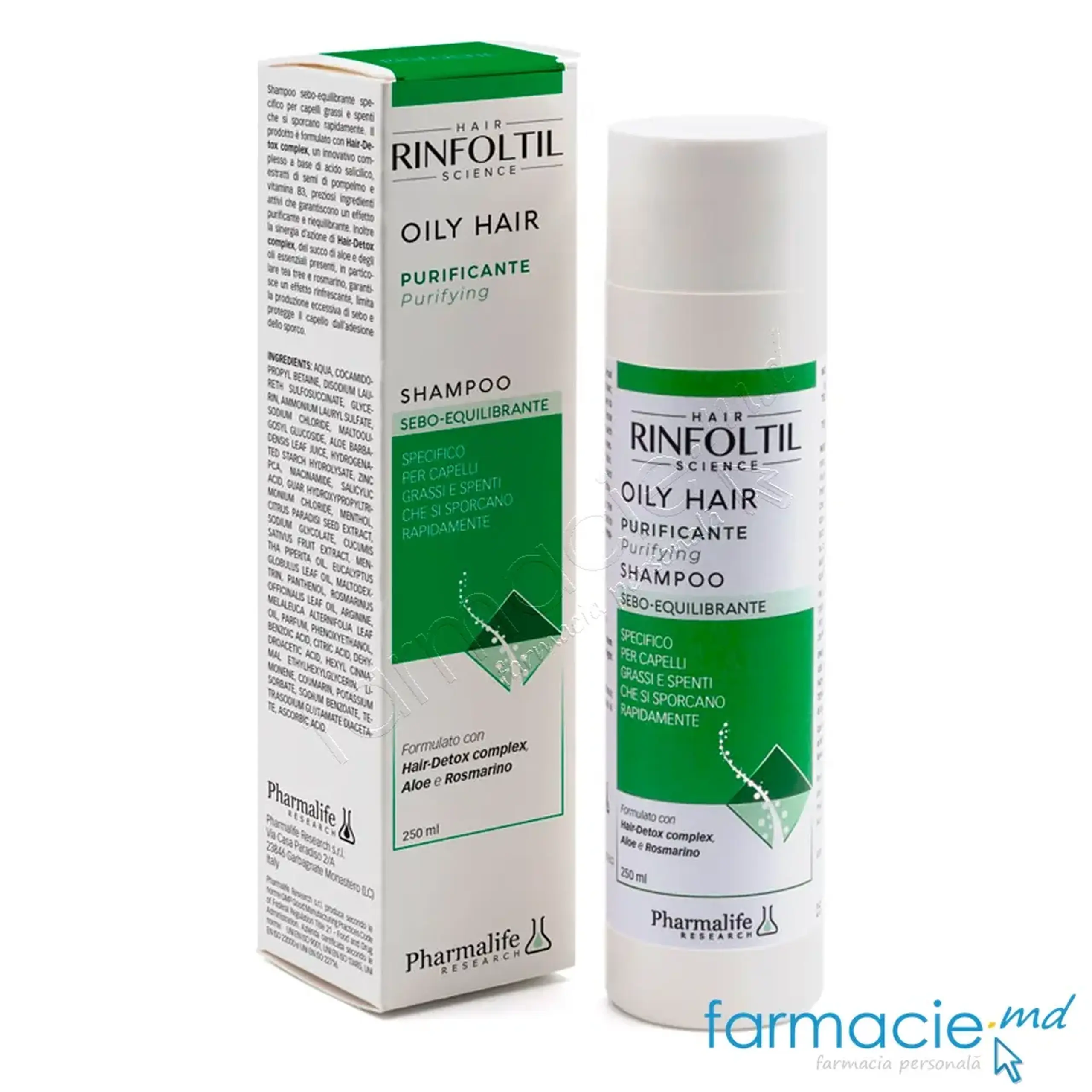 RINFOLTIL Purificante Sampon par gras 250ml Pharmalife